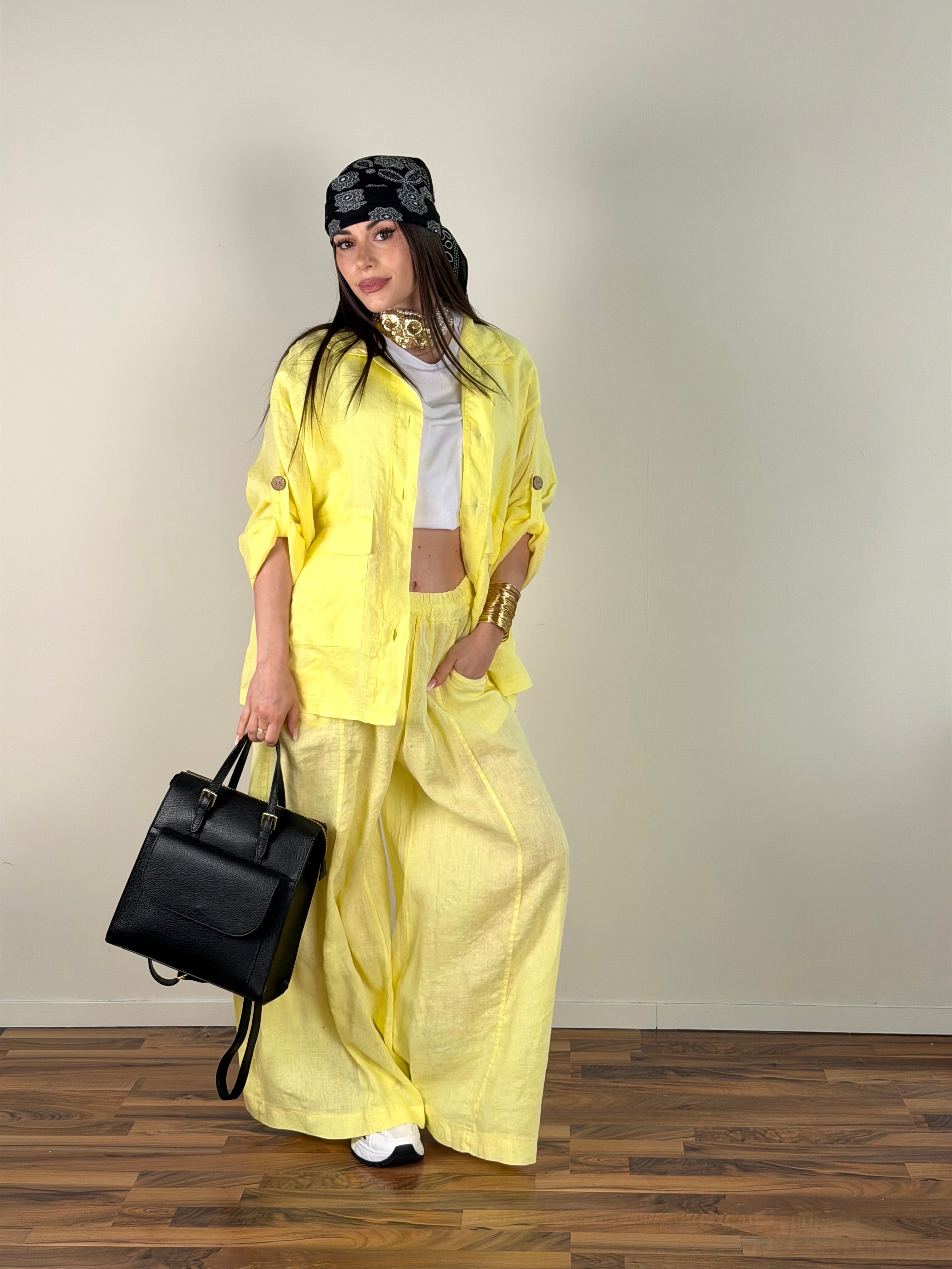 Camicia lino Andrea giallo