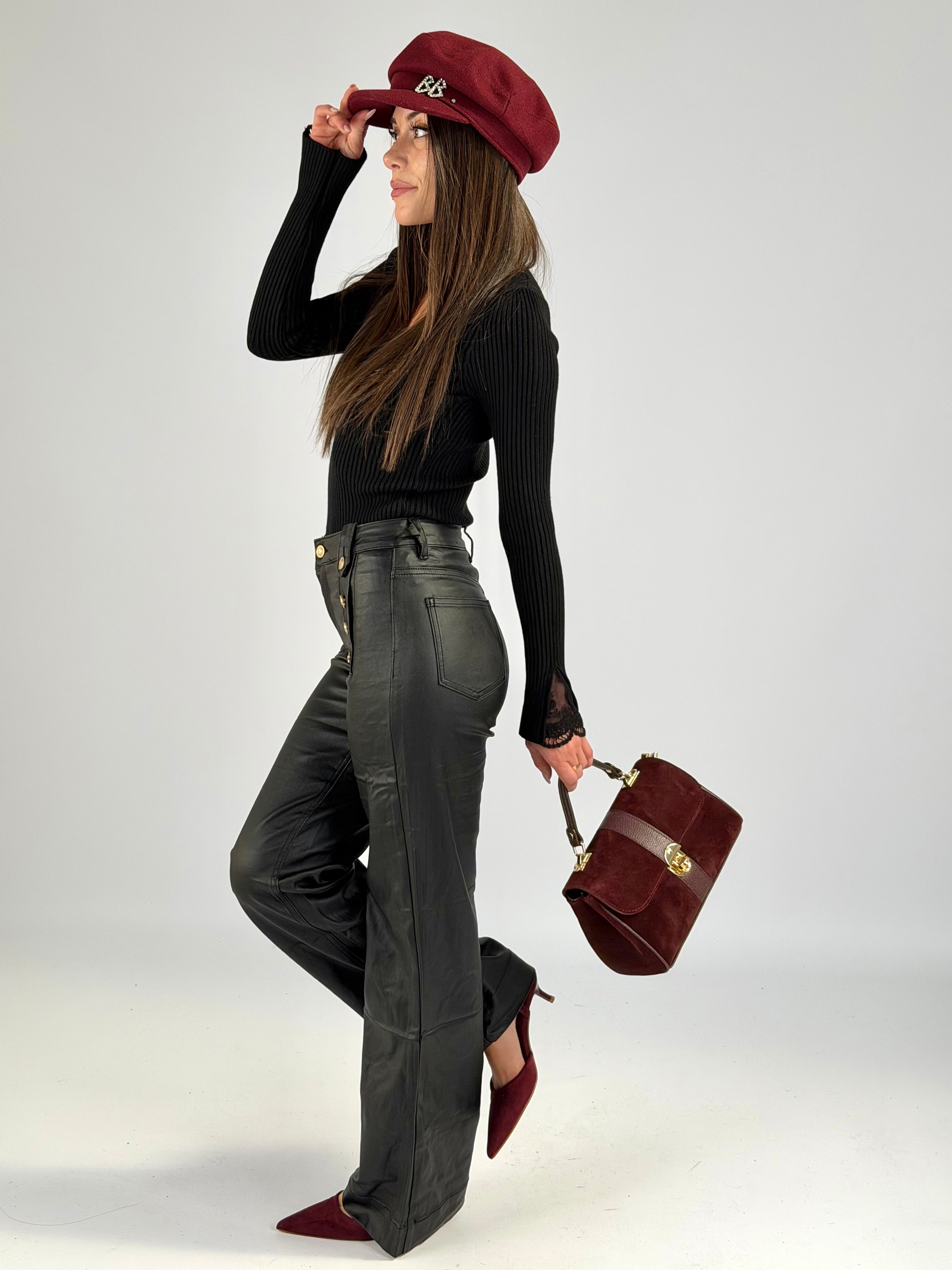 Maglia a costine nero