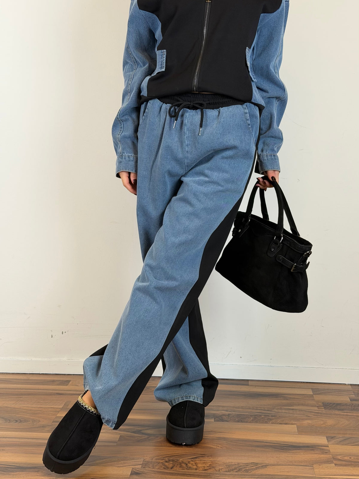 Tuta denim nera