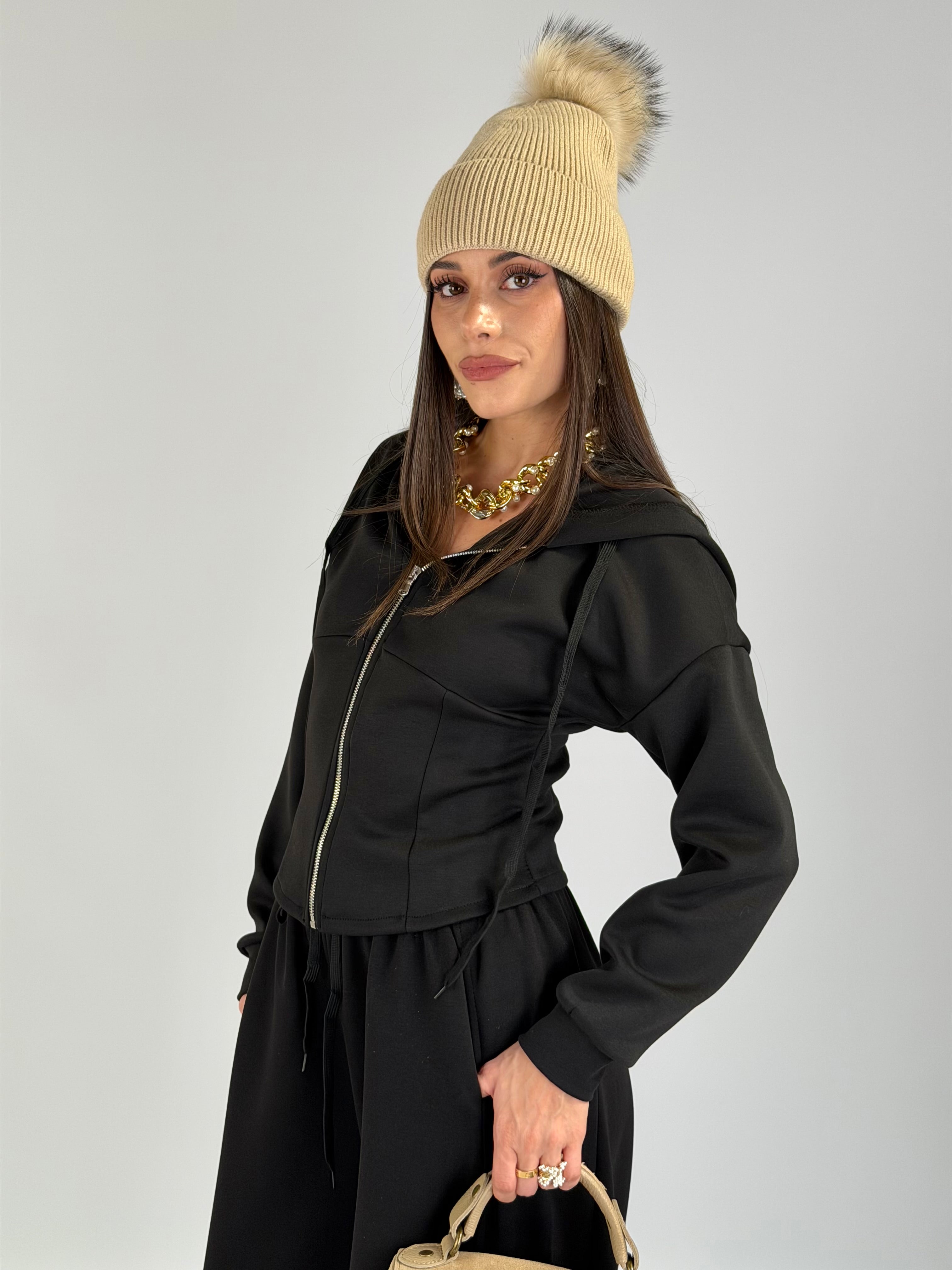 Felpa tuta sportiva Evelyn nero