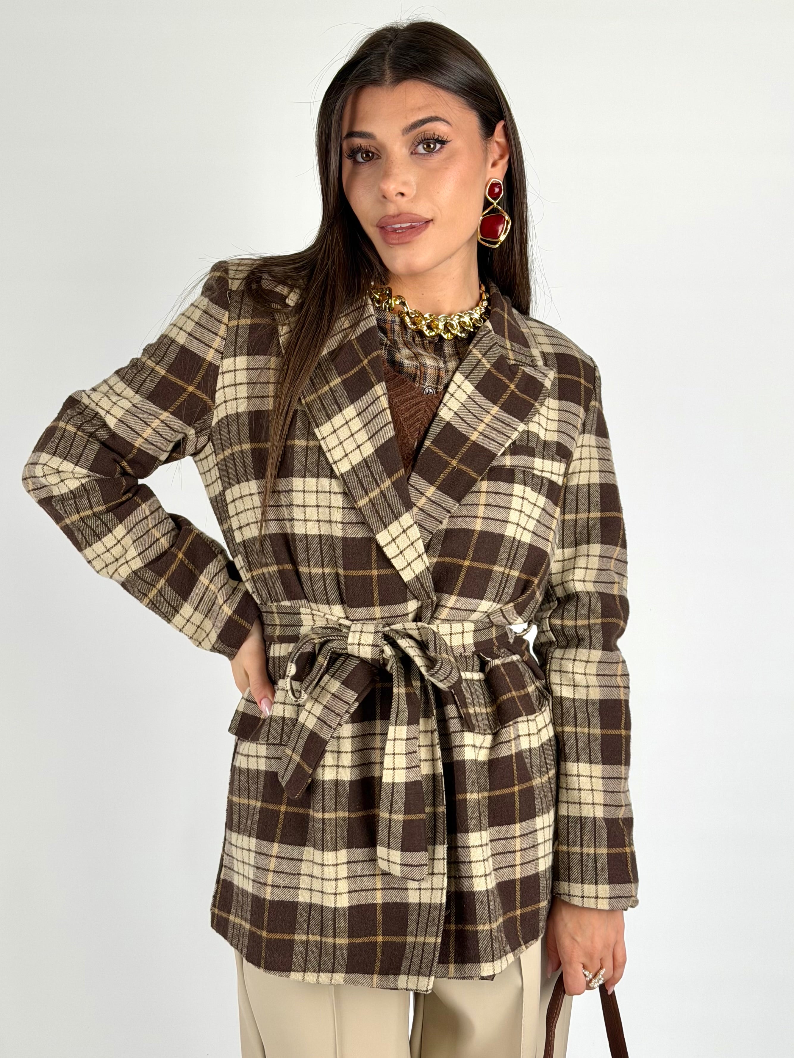 Giacca fiocco quadri