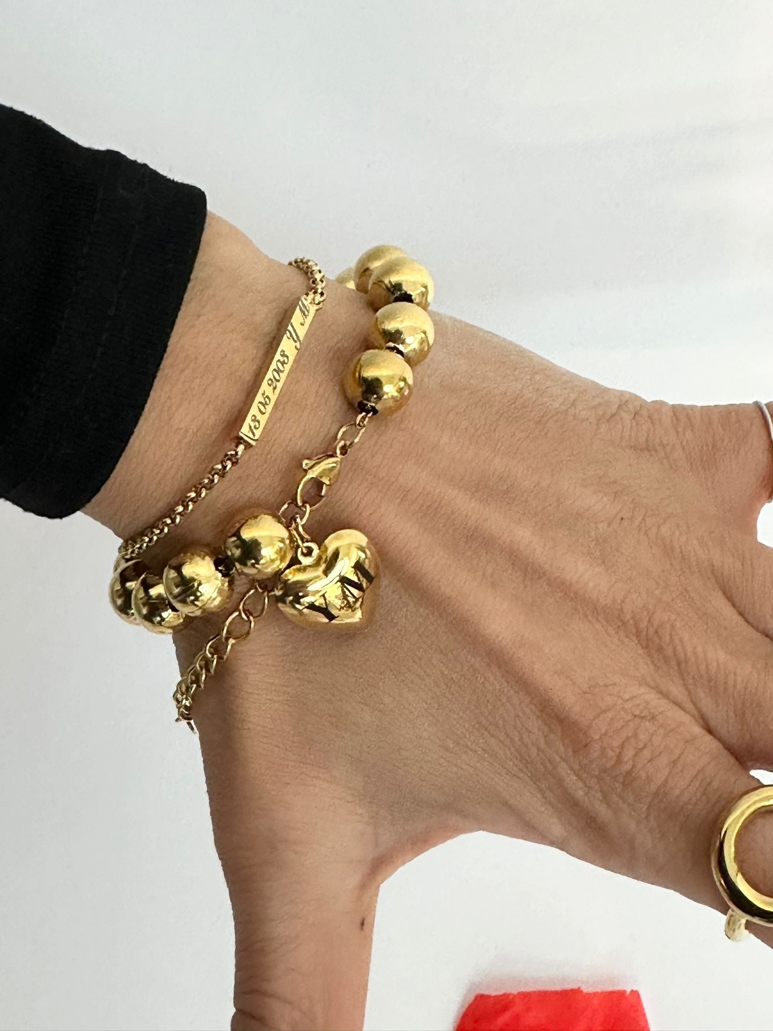 Bracciale maxi sfere personalizzabile con iniziali cupido limited edition