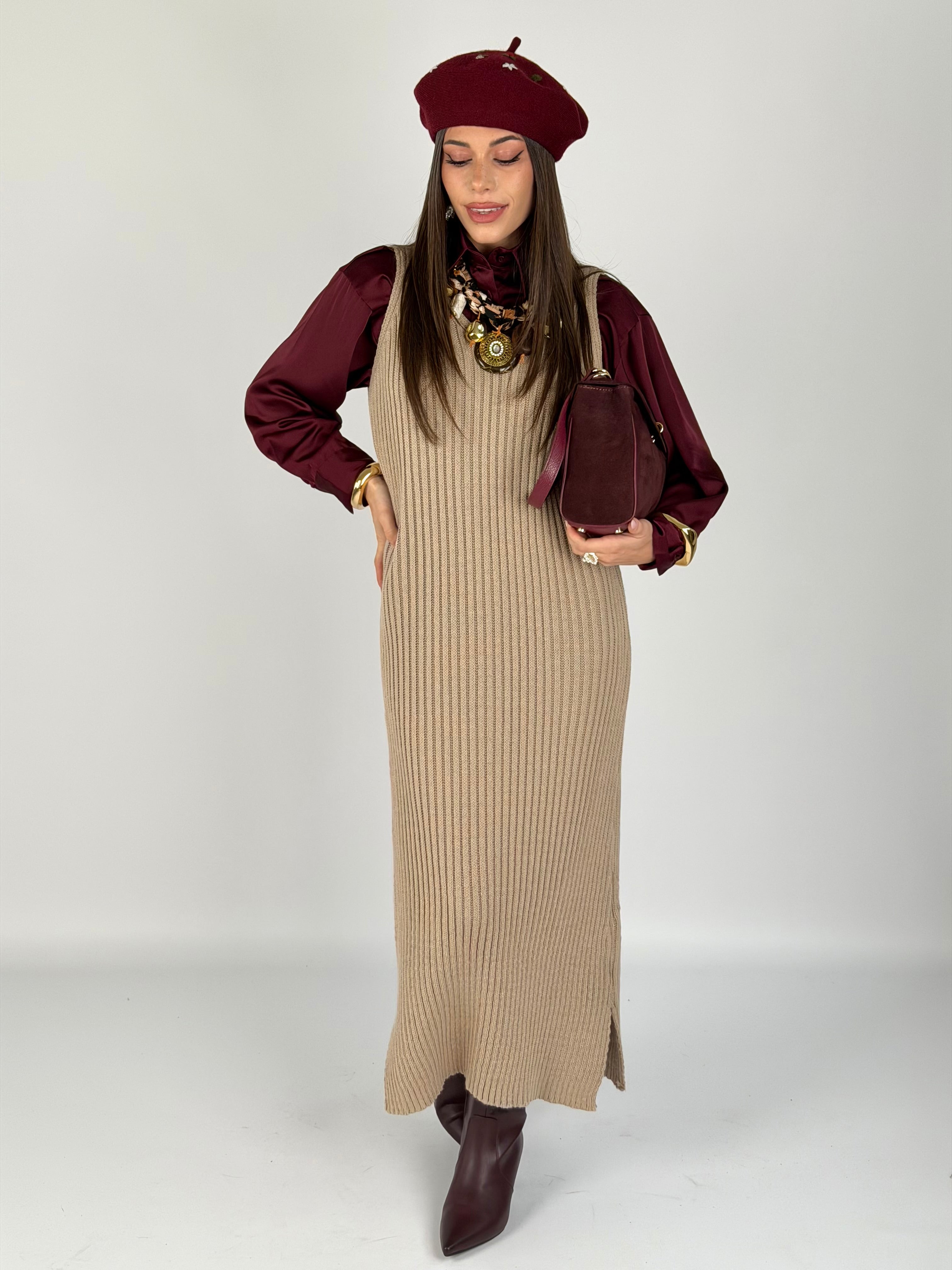 Abito + maglione Asia beige