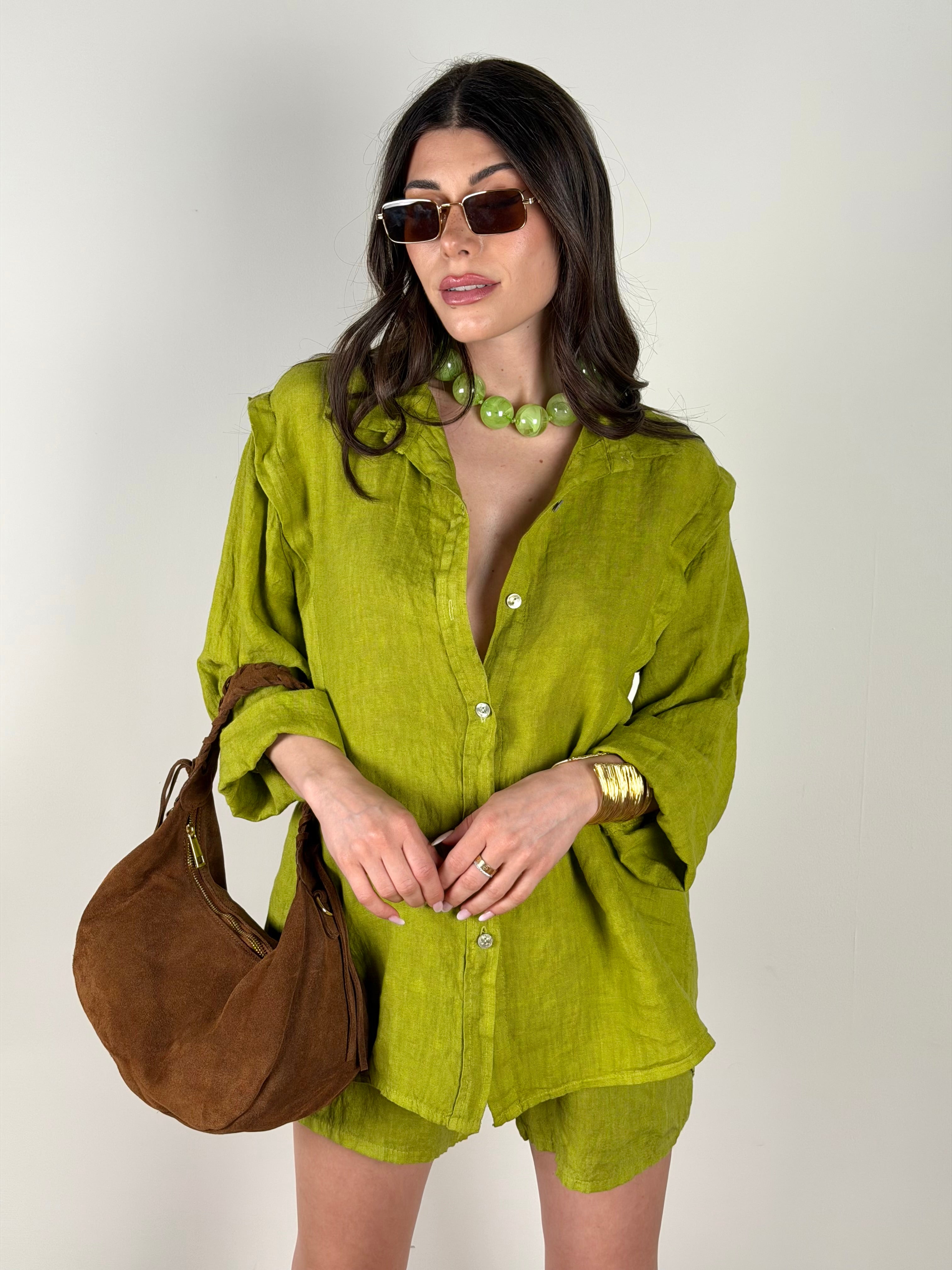 Camicia Lino Taylor verde