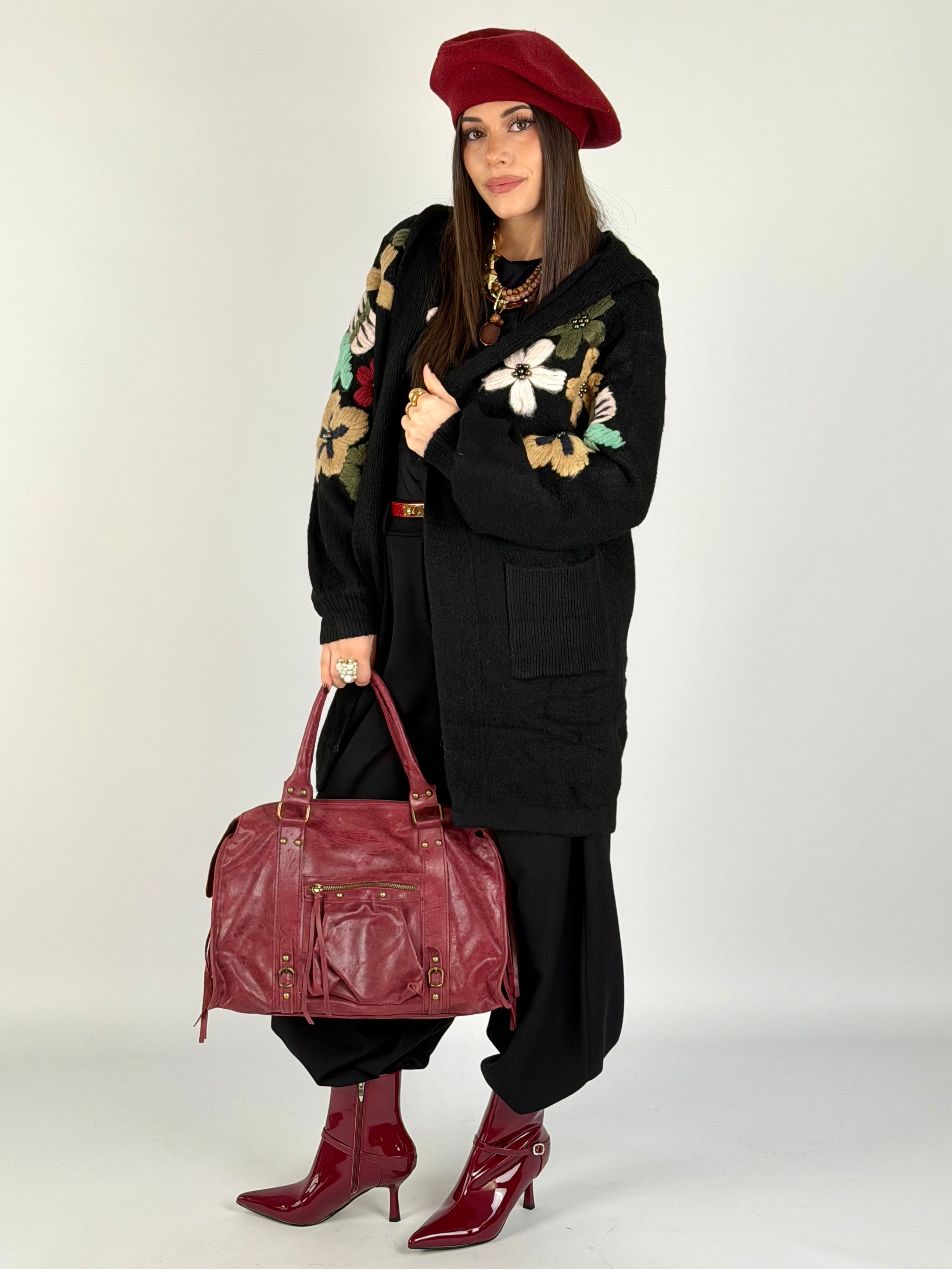 Cardigan Flora nero