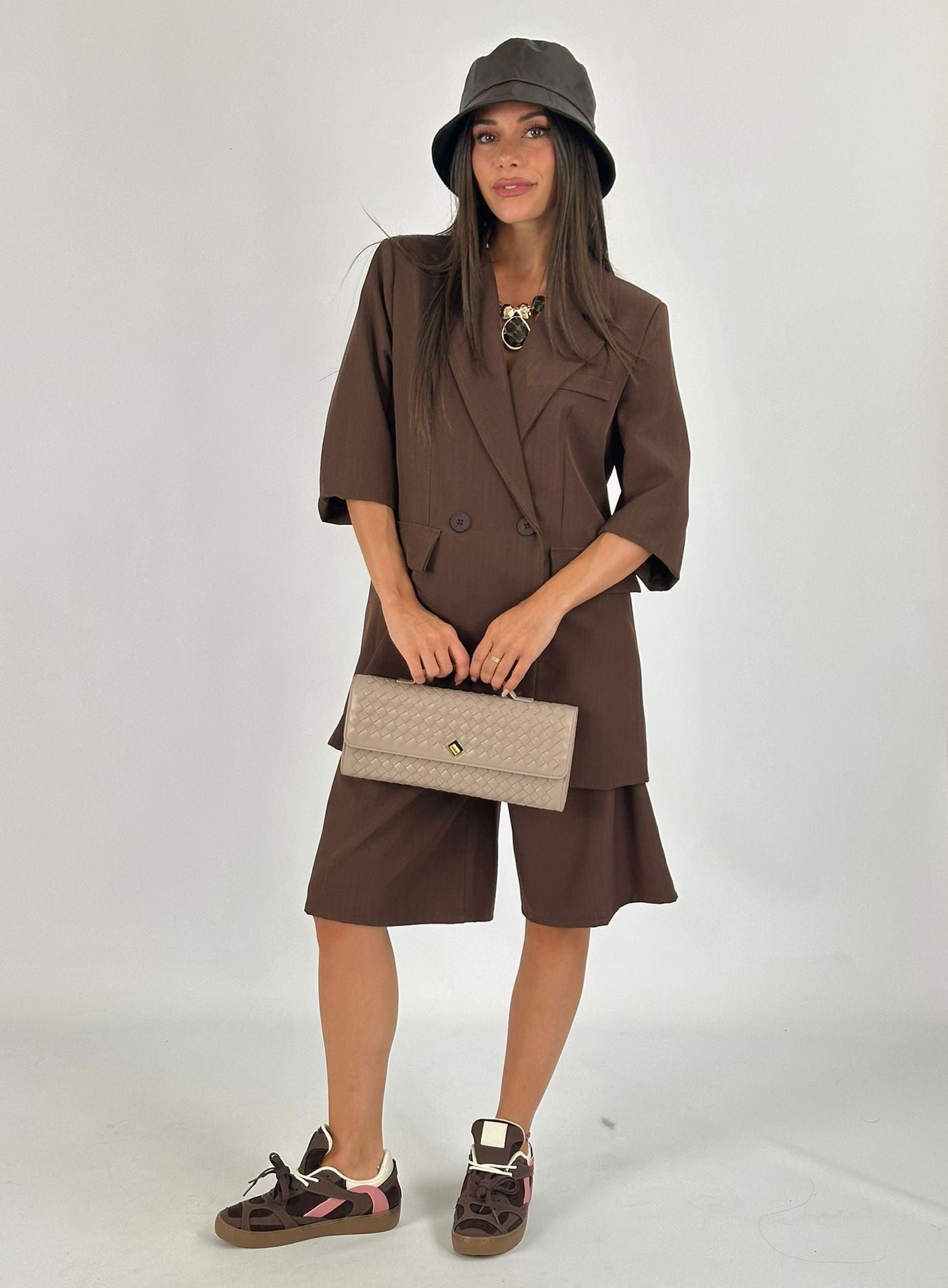 Completo giacca + bermuda moro