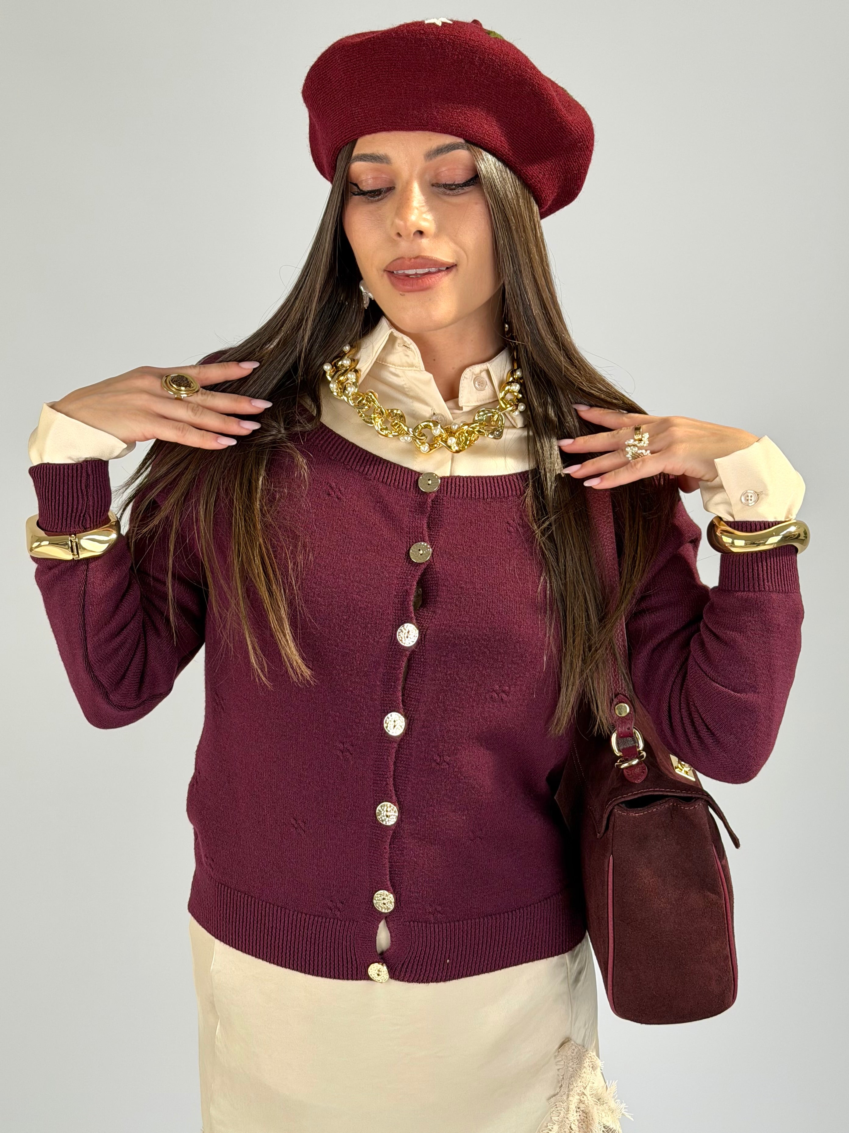 Cardigan Licia bordeaux