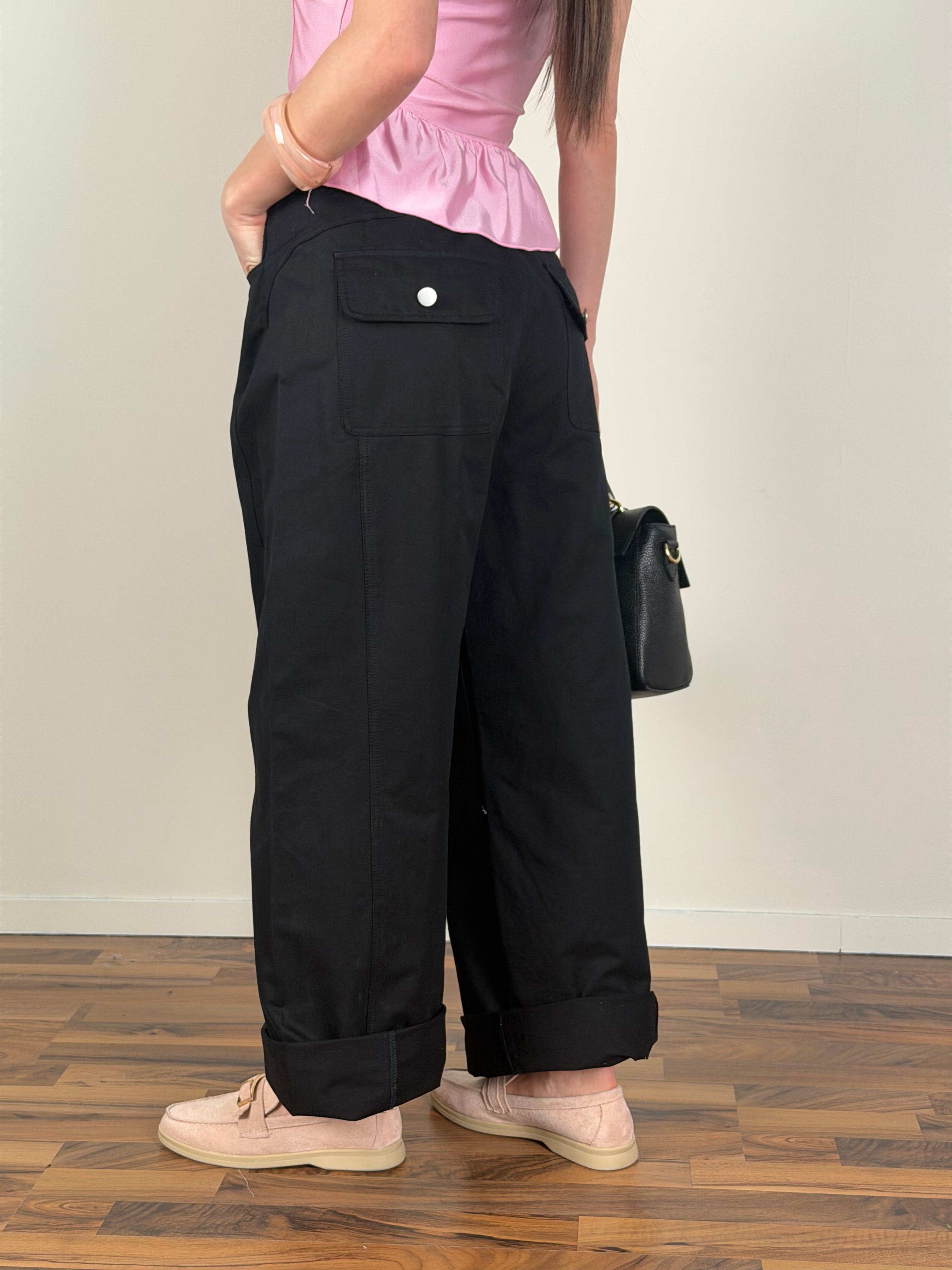 Pantalone + cintura cravatta nero