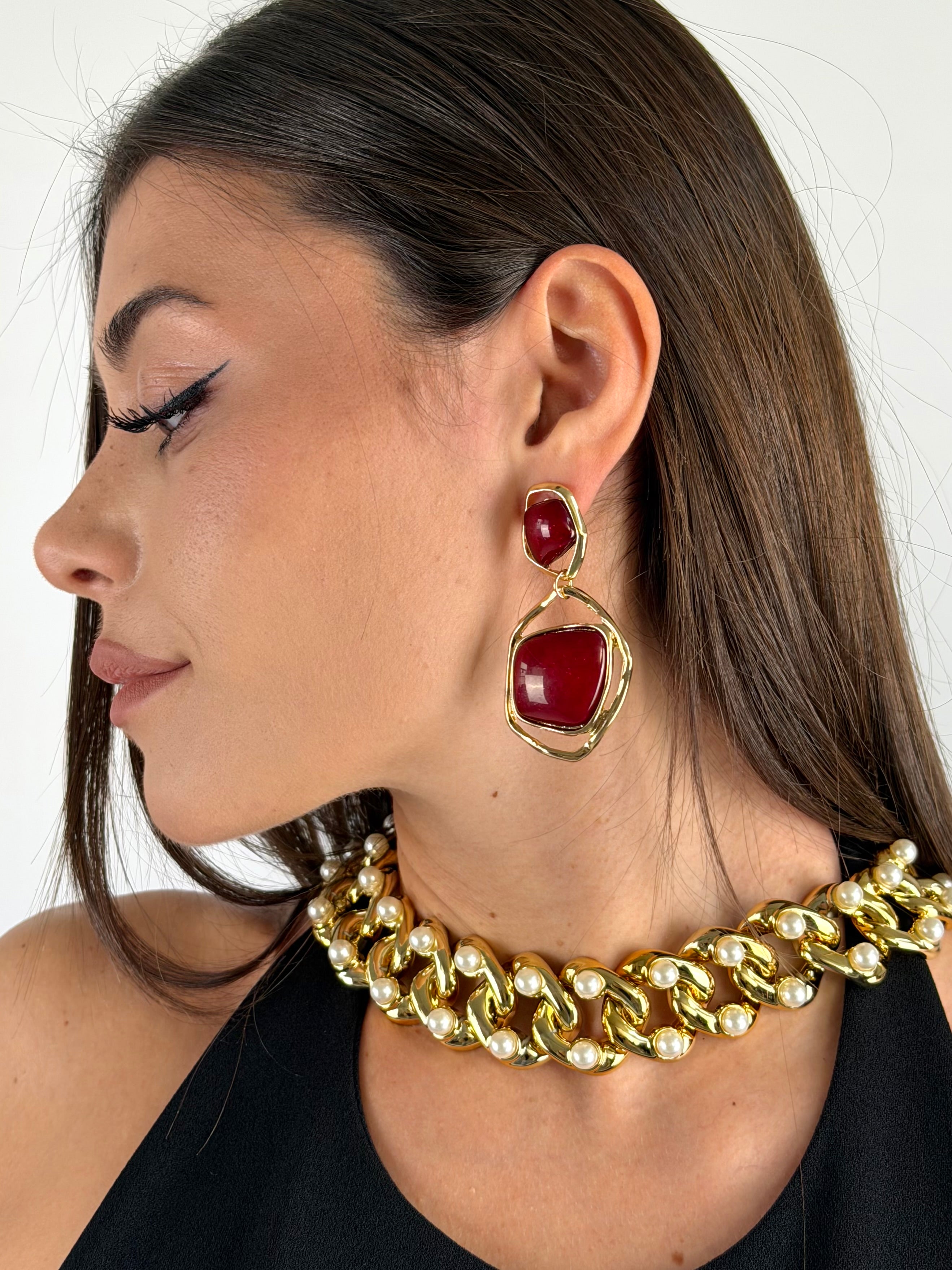 Orecchini due pietre - 3 colori