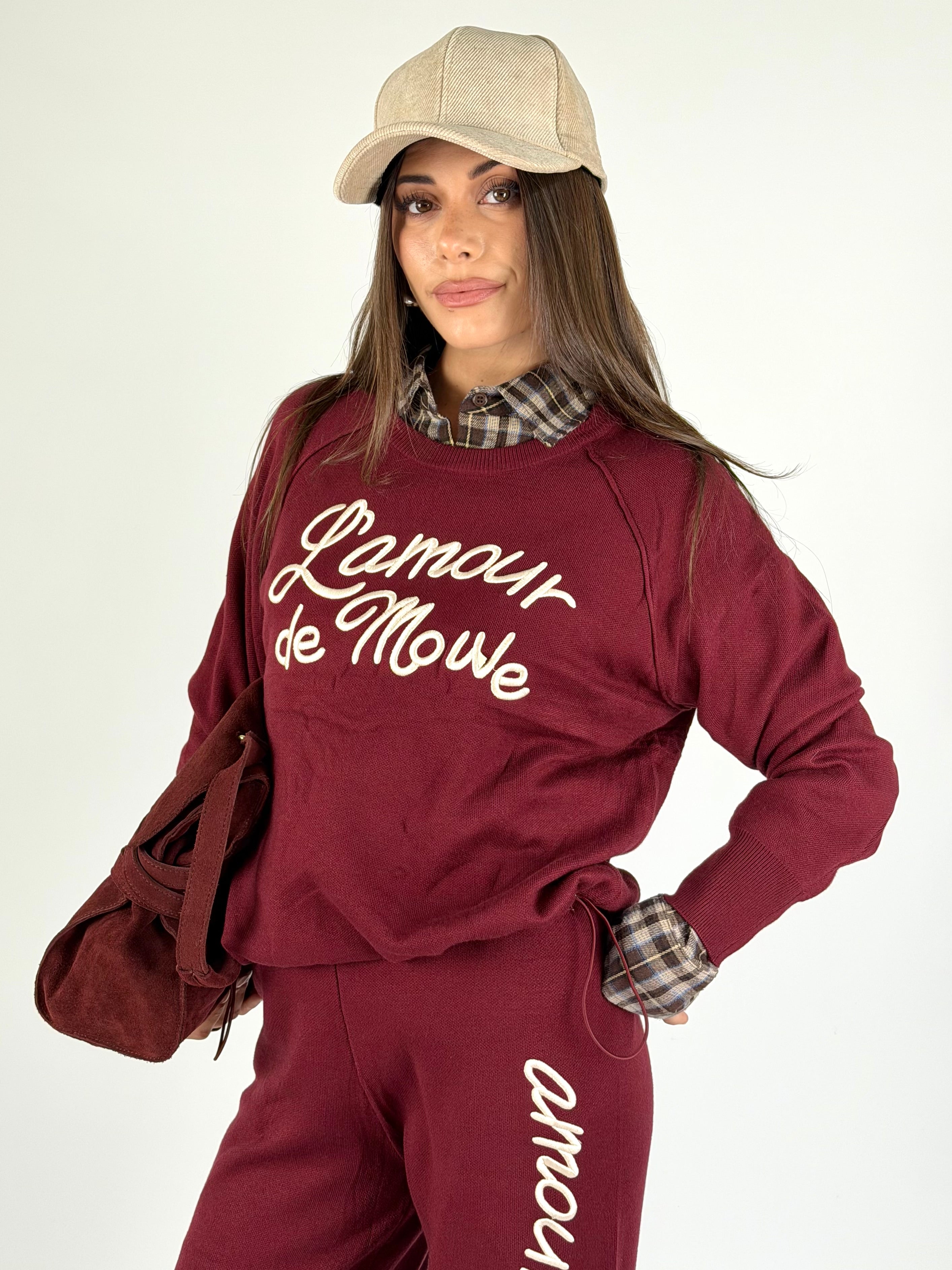 Tuta sportiva L’amour bordeaux