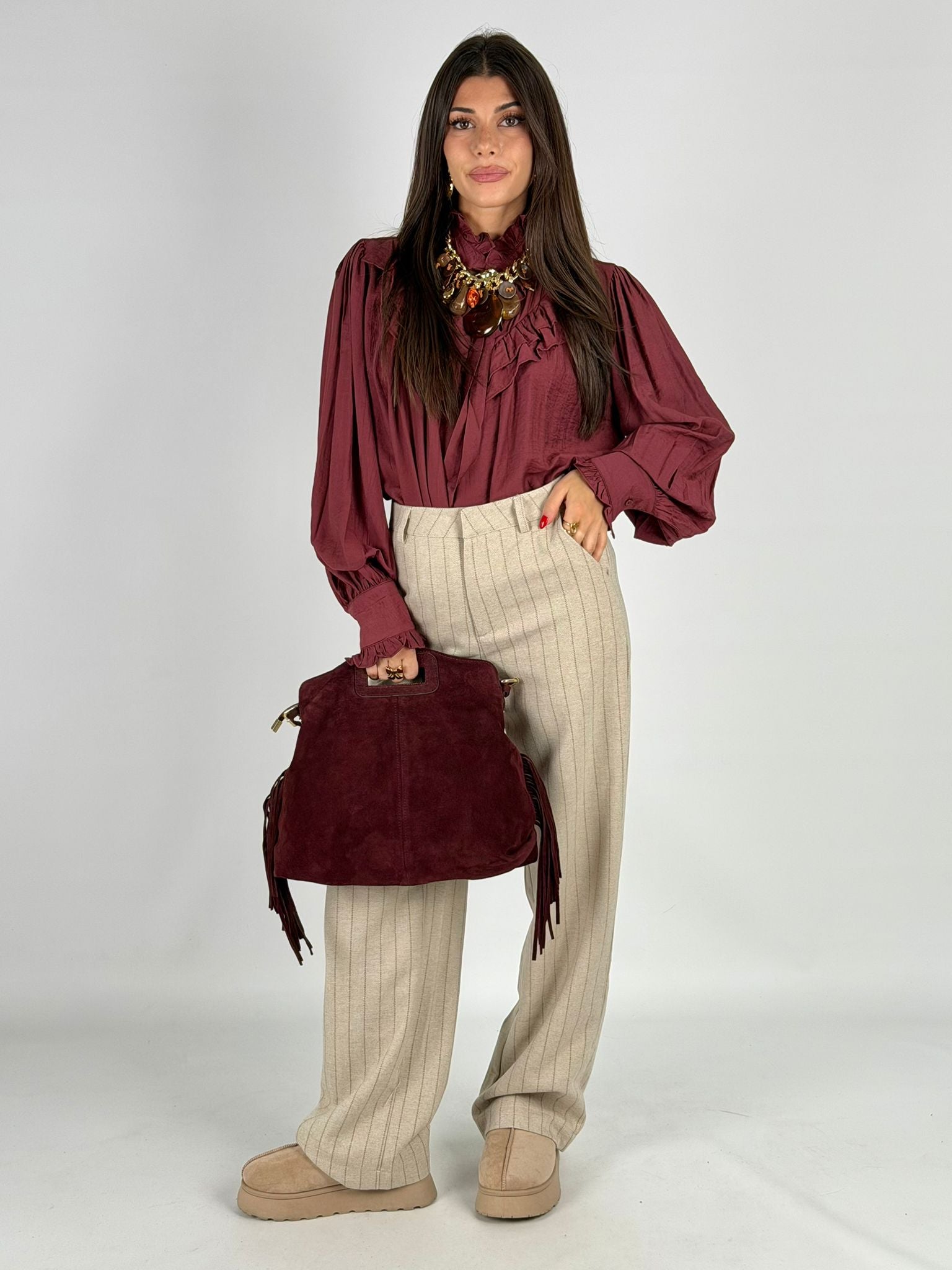 Camicia Agata bordeaux