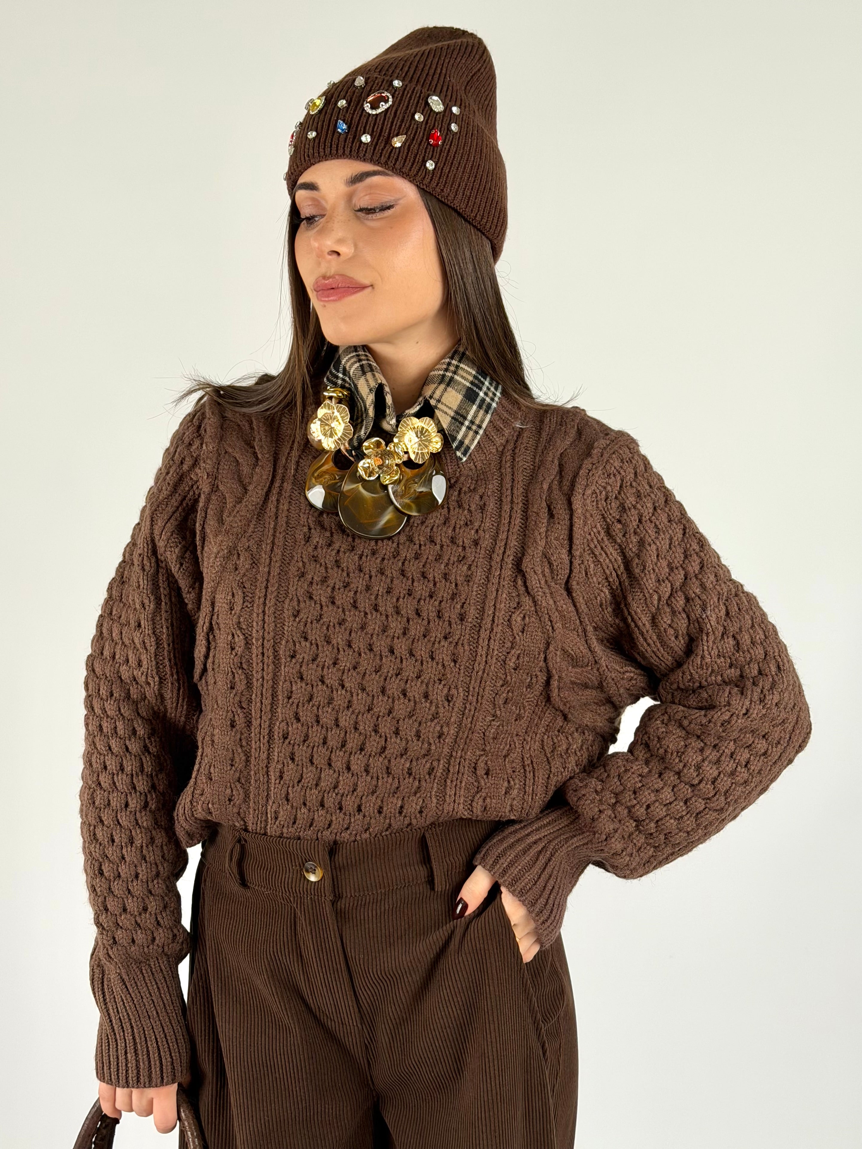 Maglia nido d’ape moro