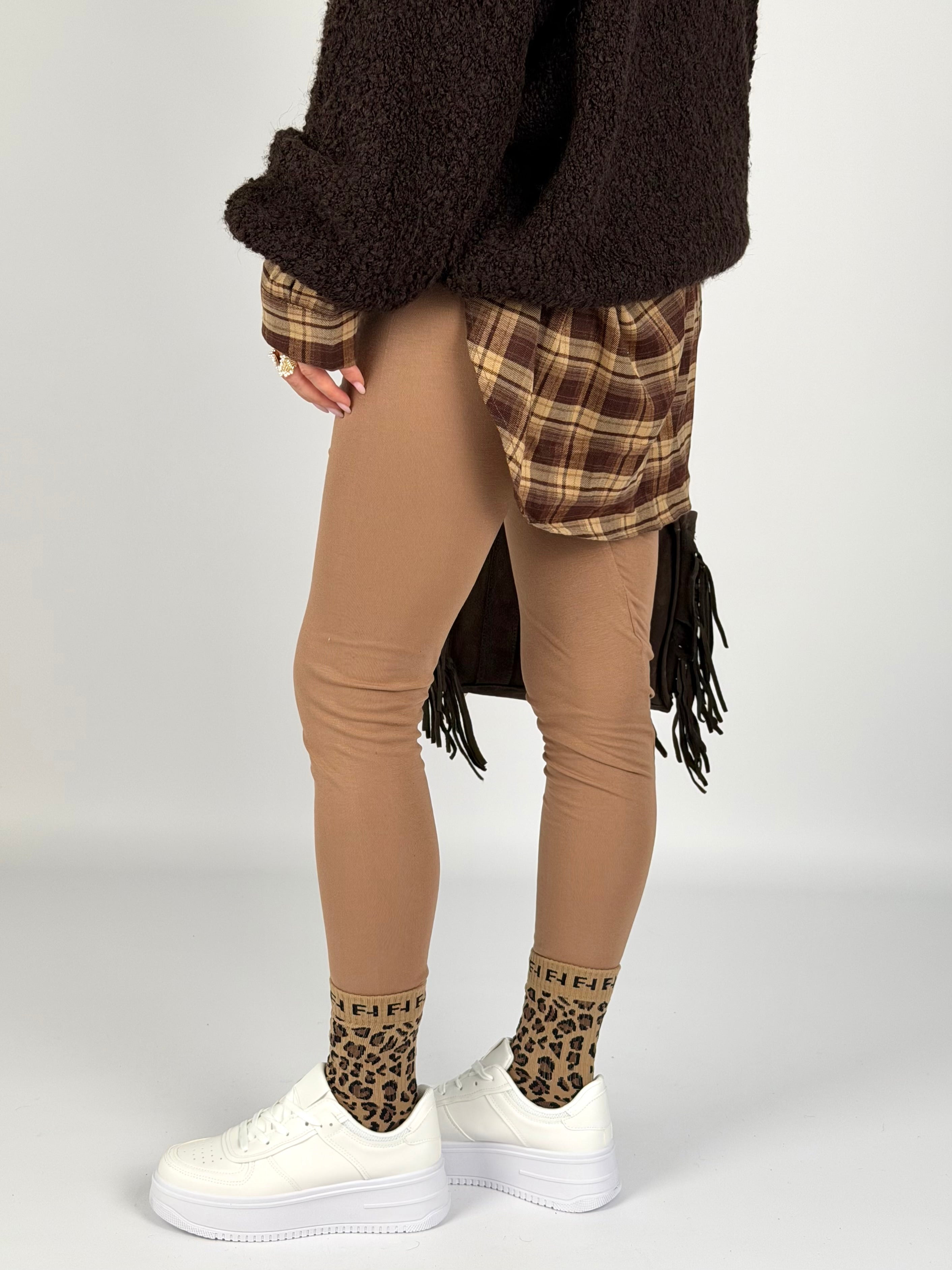 Leggins cotone beige