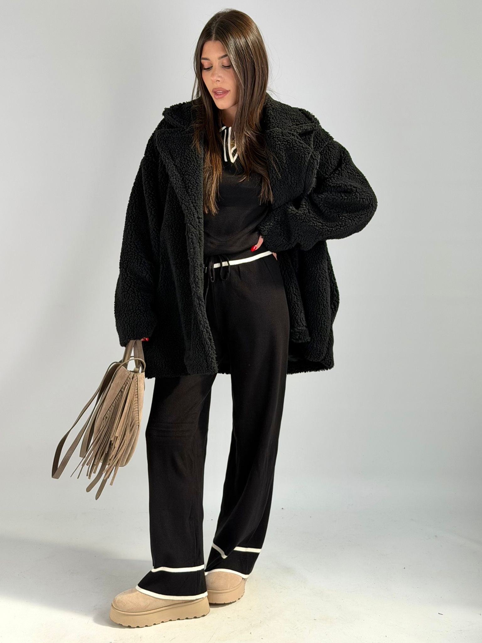 Teddy 3/4 Moira nero