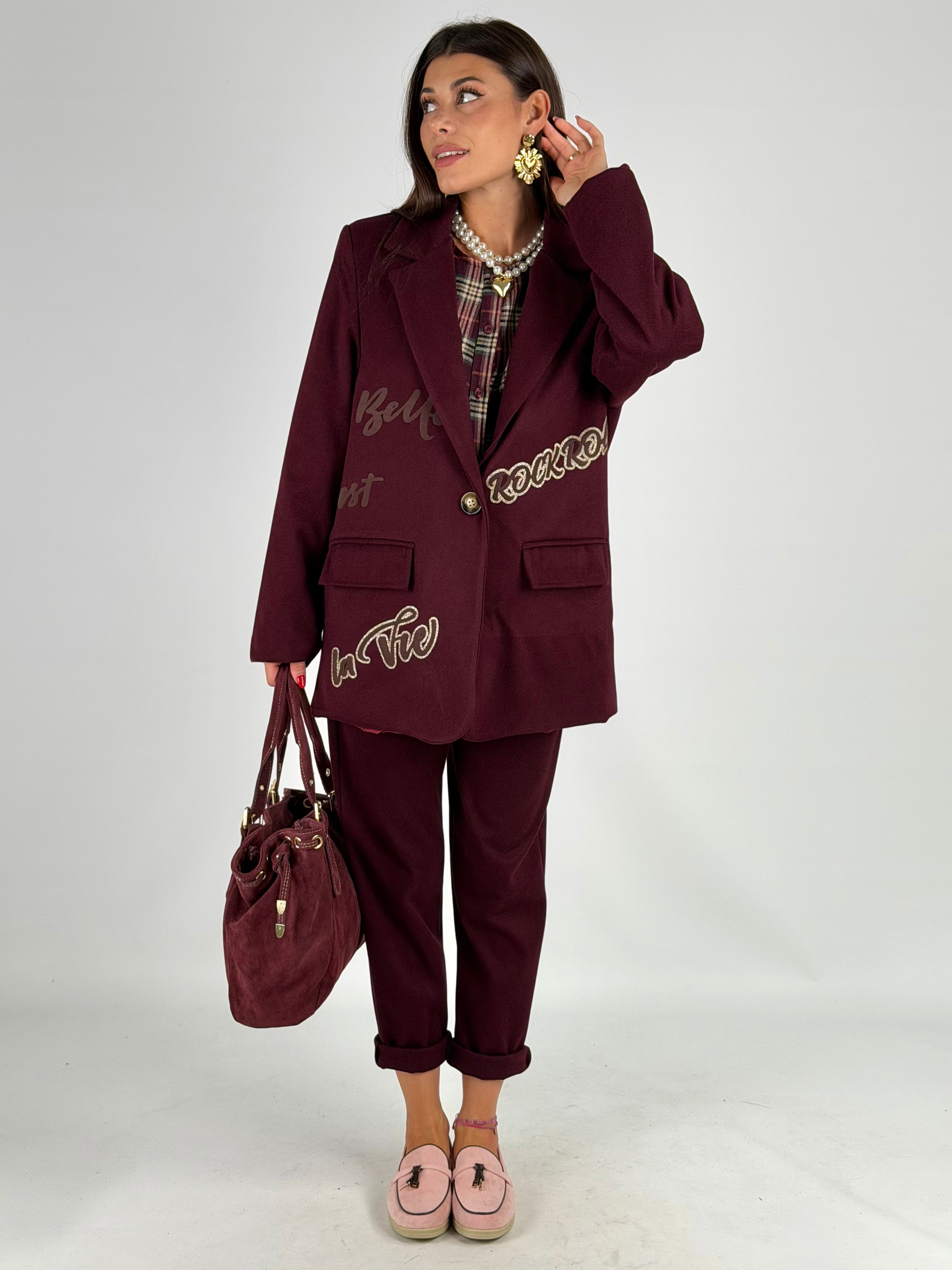 Giacca completo sciala boucle bordeaux