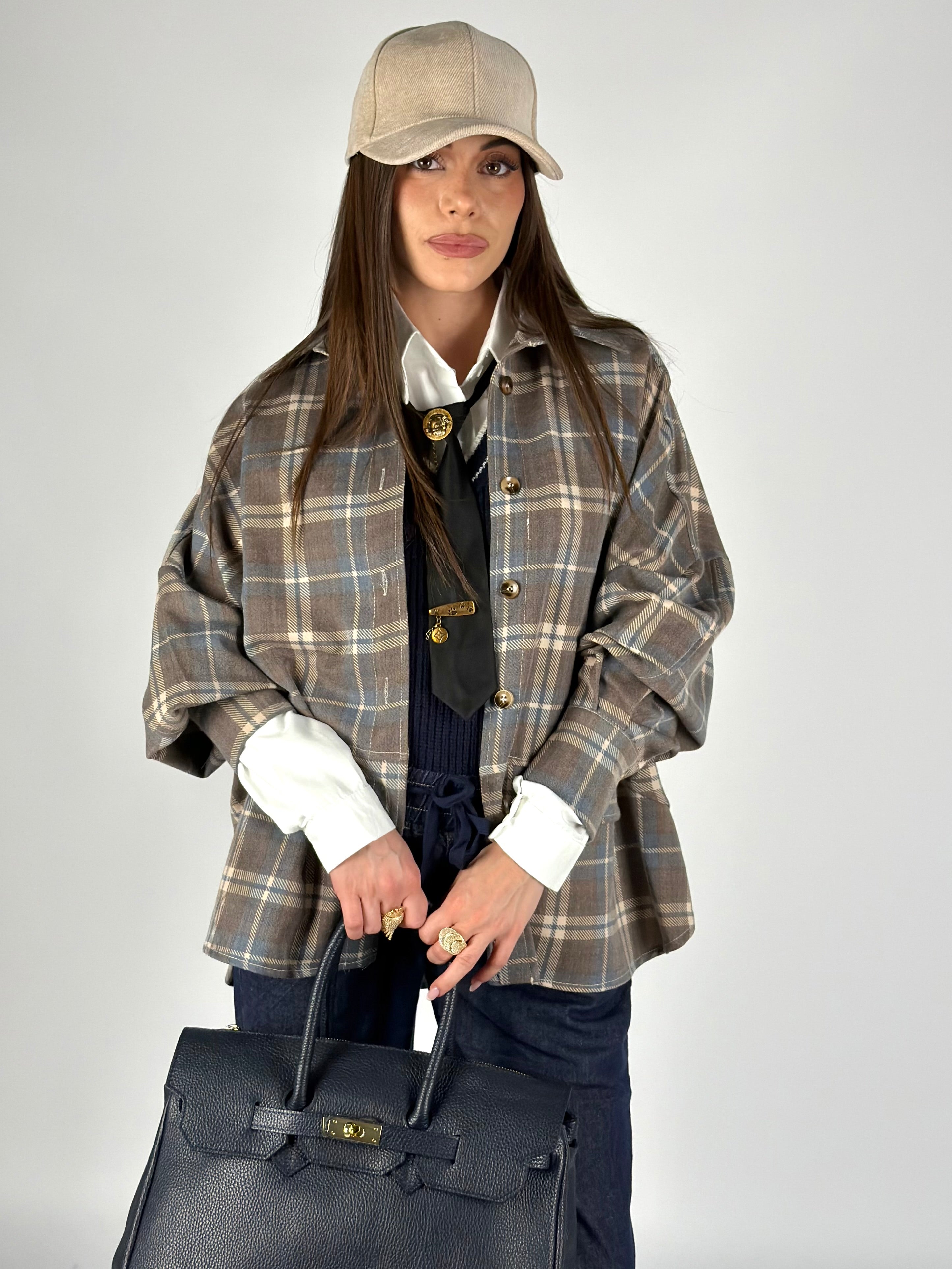 Camicia check parigina grigia