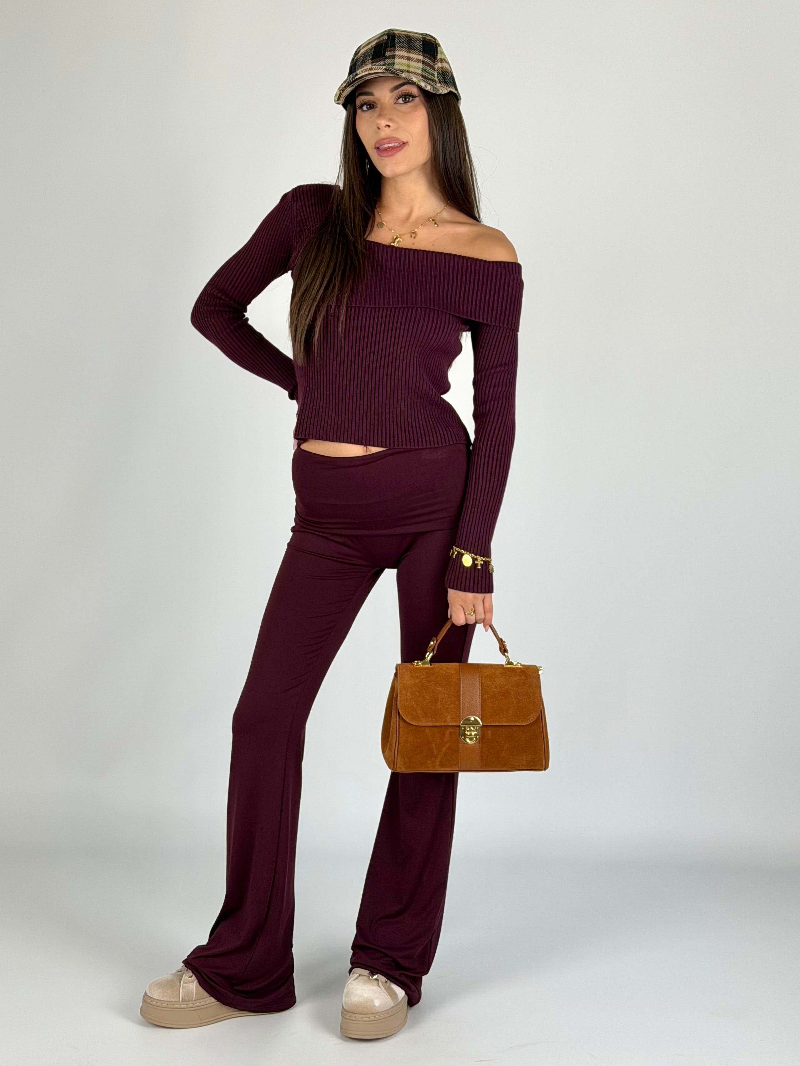 Pantalone Romance bordeaux