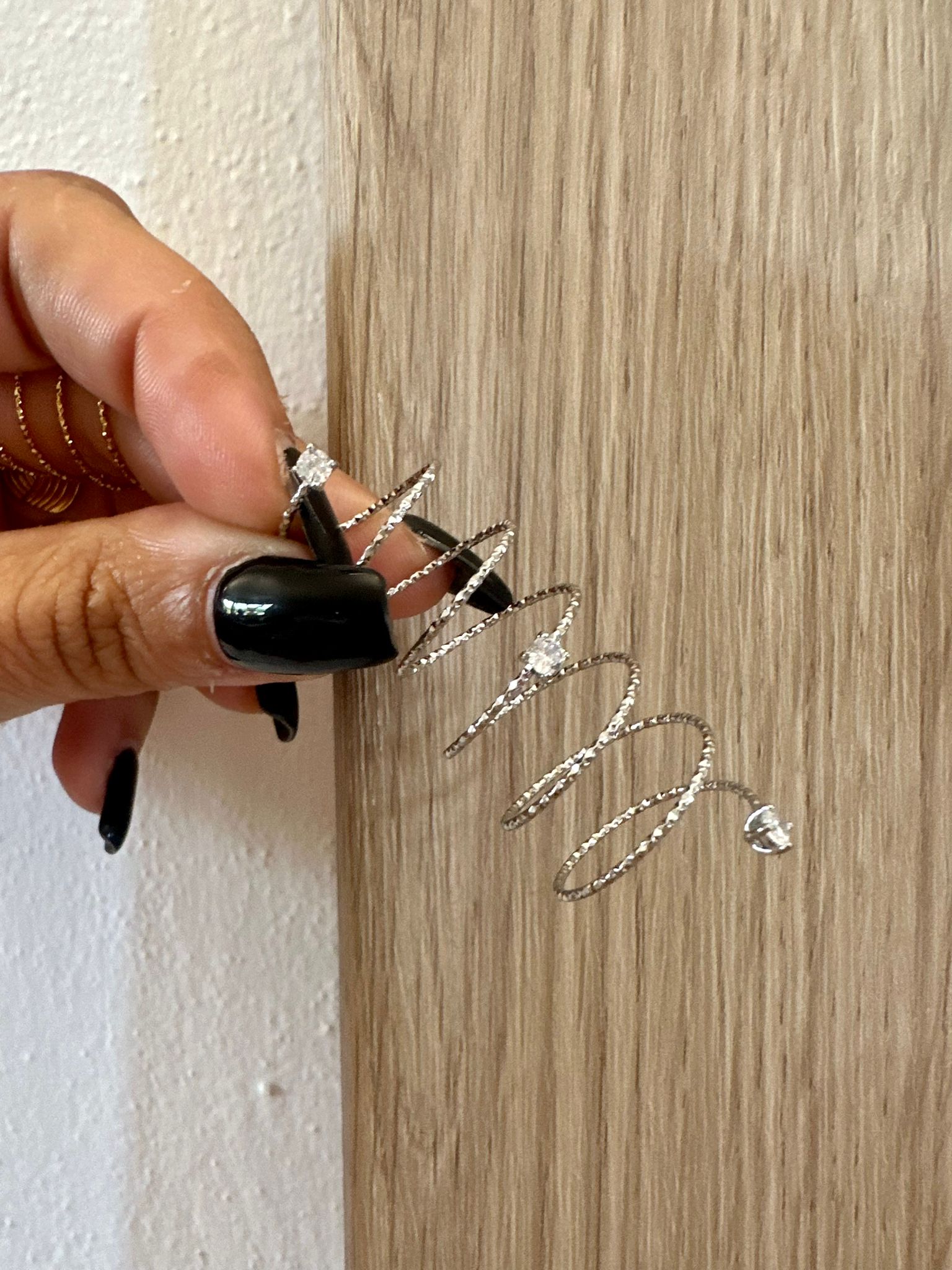 Anello spirale diamantato