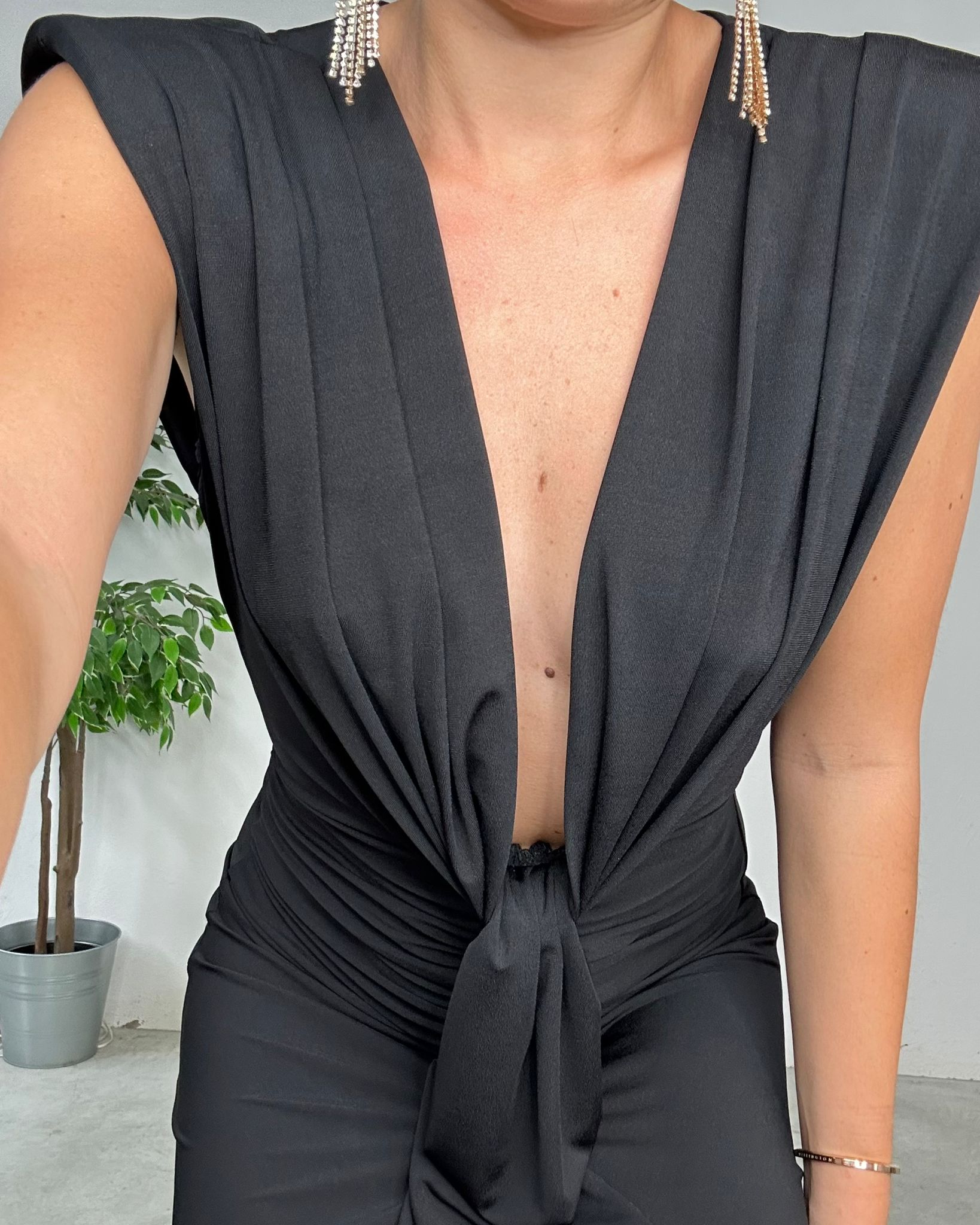 MAXI DRESS ARRICCIATO 151 nero