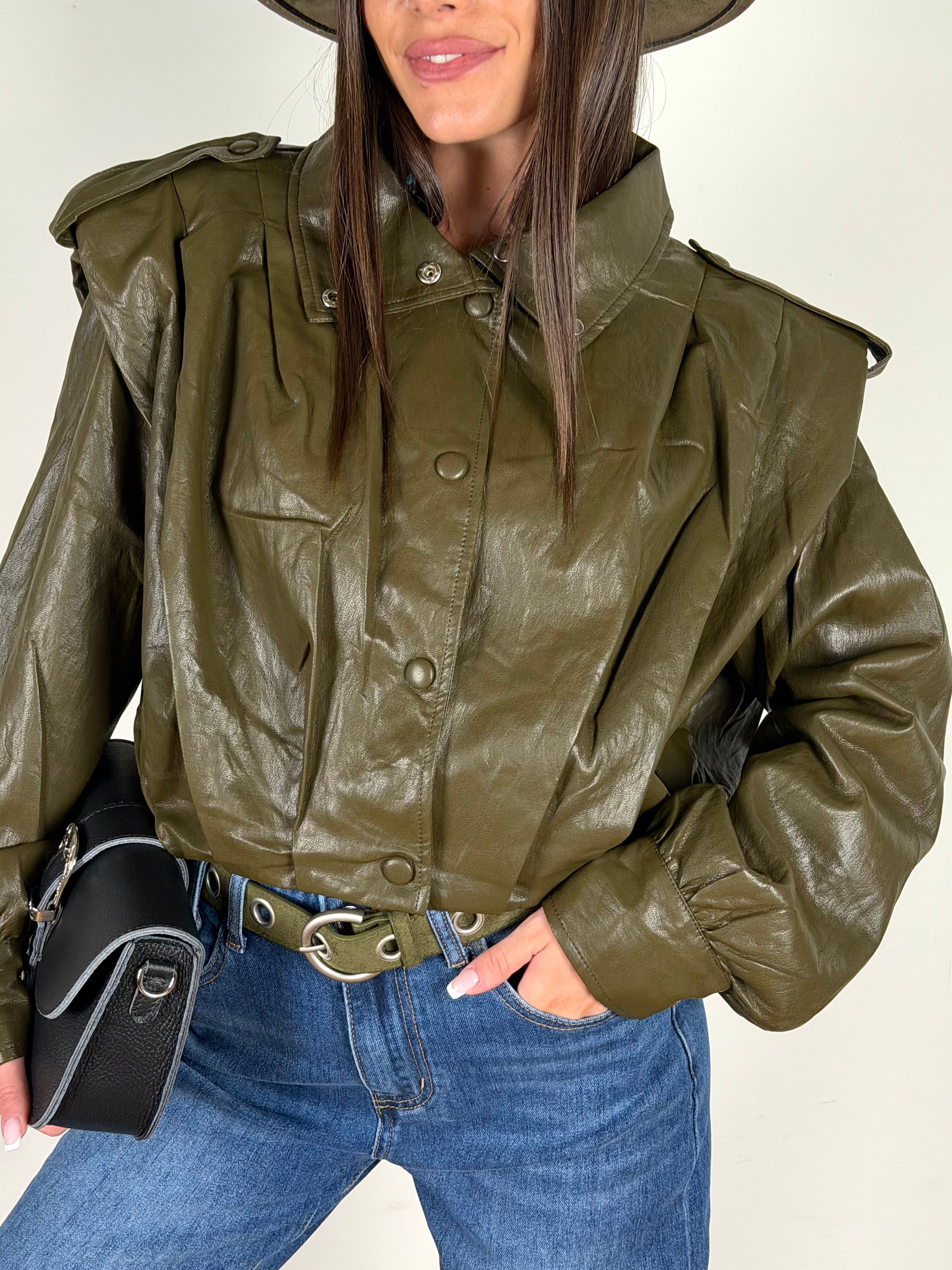Bomber ecopelle London verde