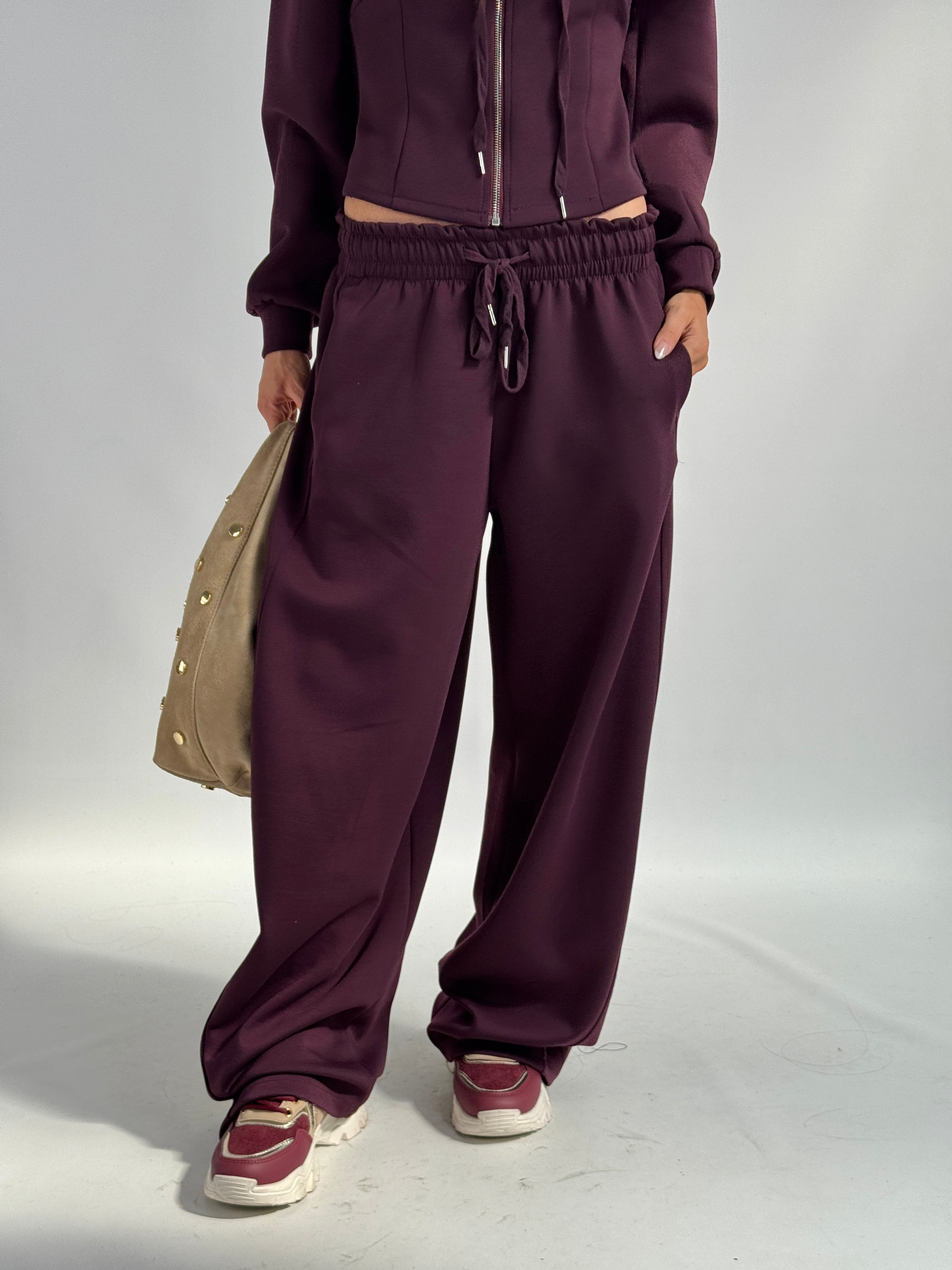 Pantalone tuta sportiva Iside bordeaux