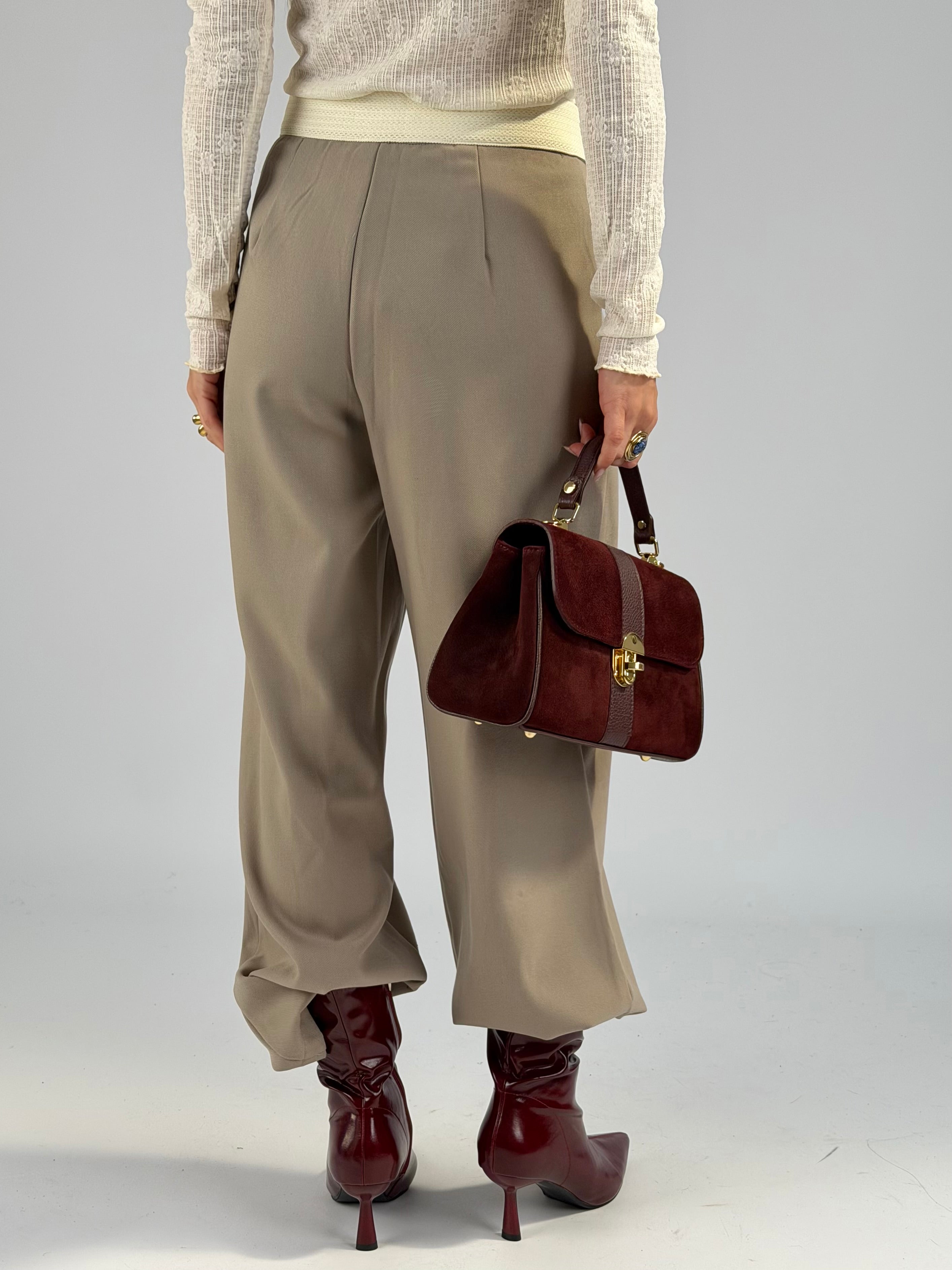 Pantalone risvolto grigio