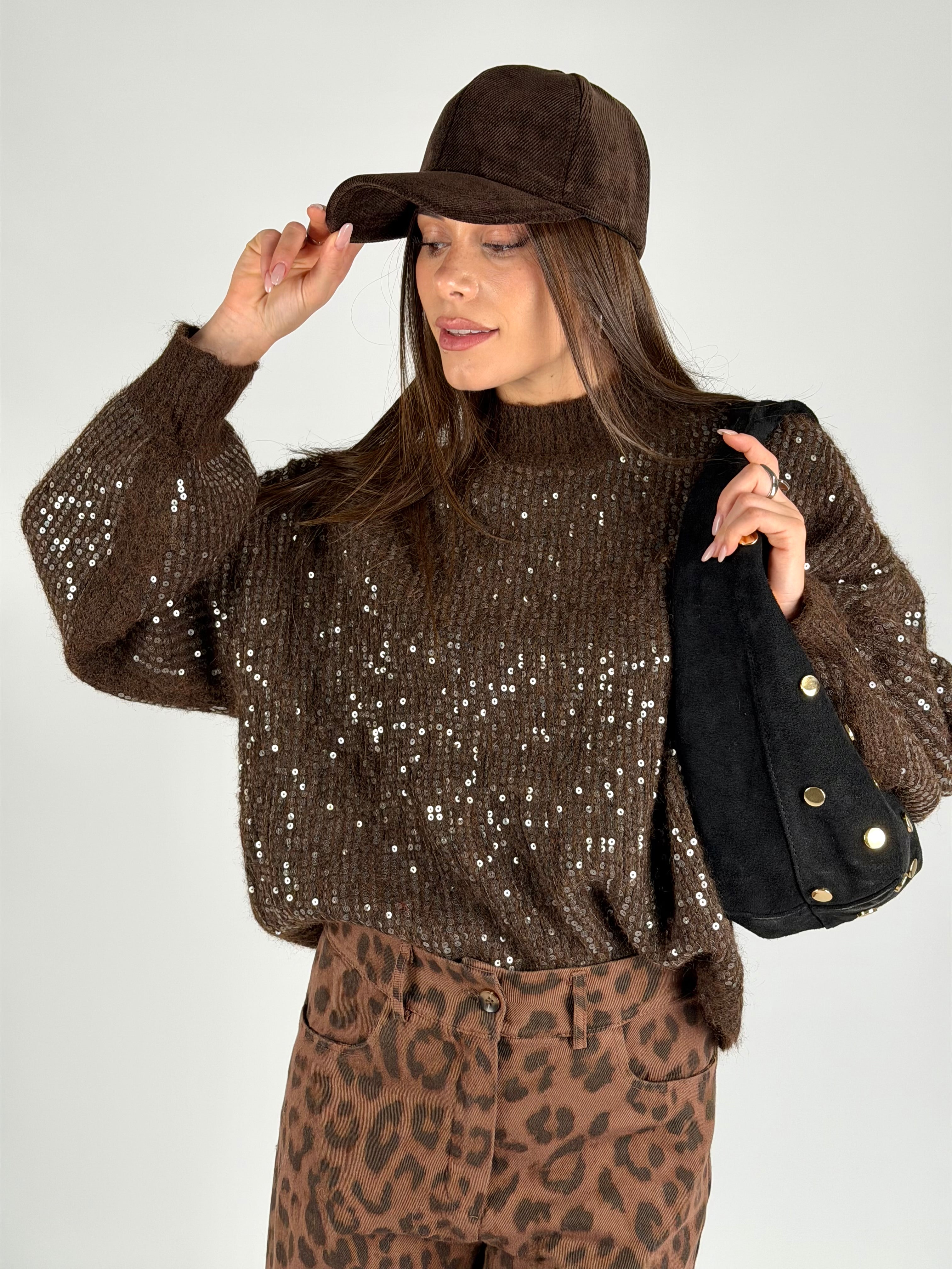 Maglia paillettes moro