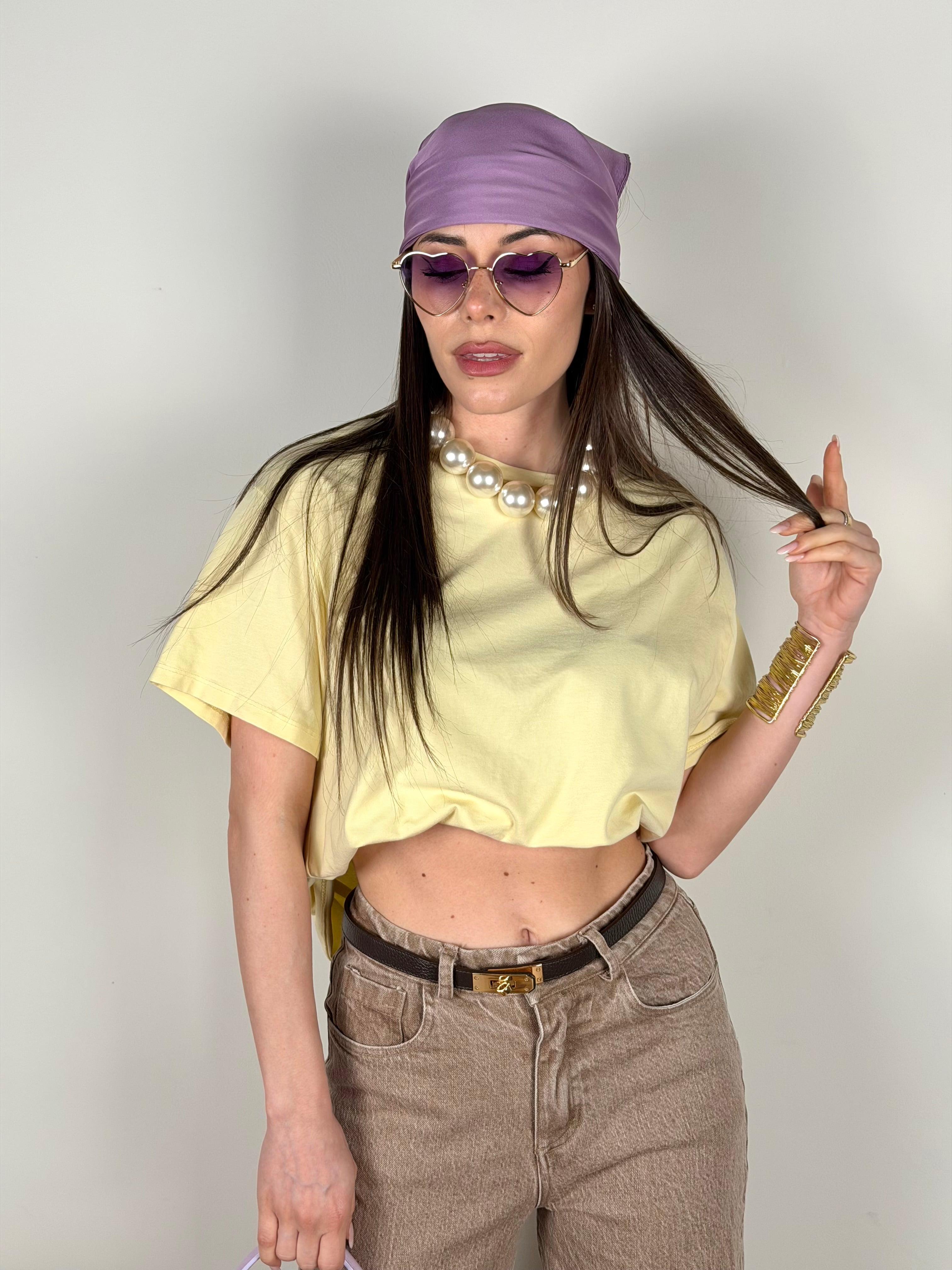 T-shirt Western giallo