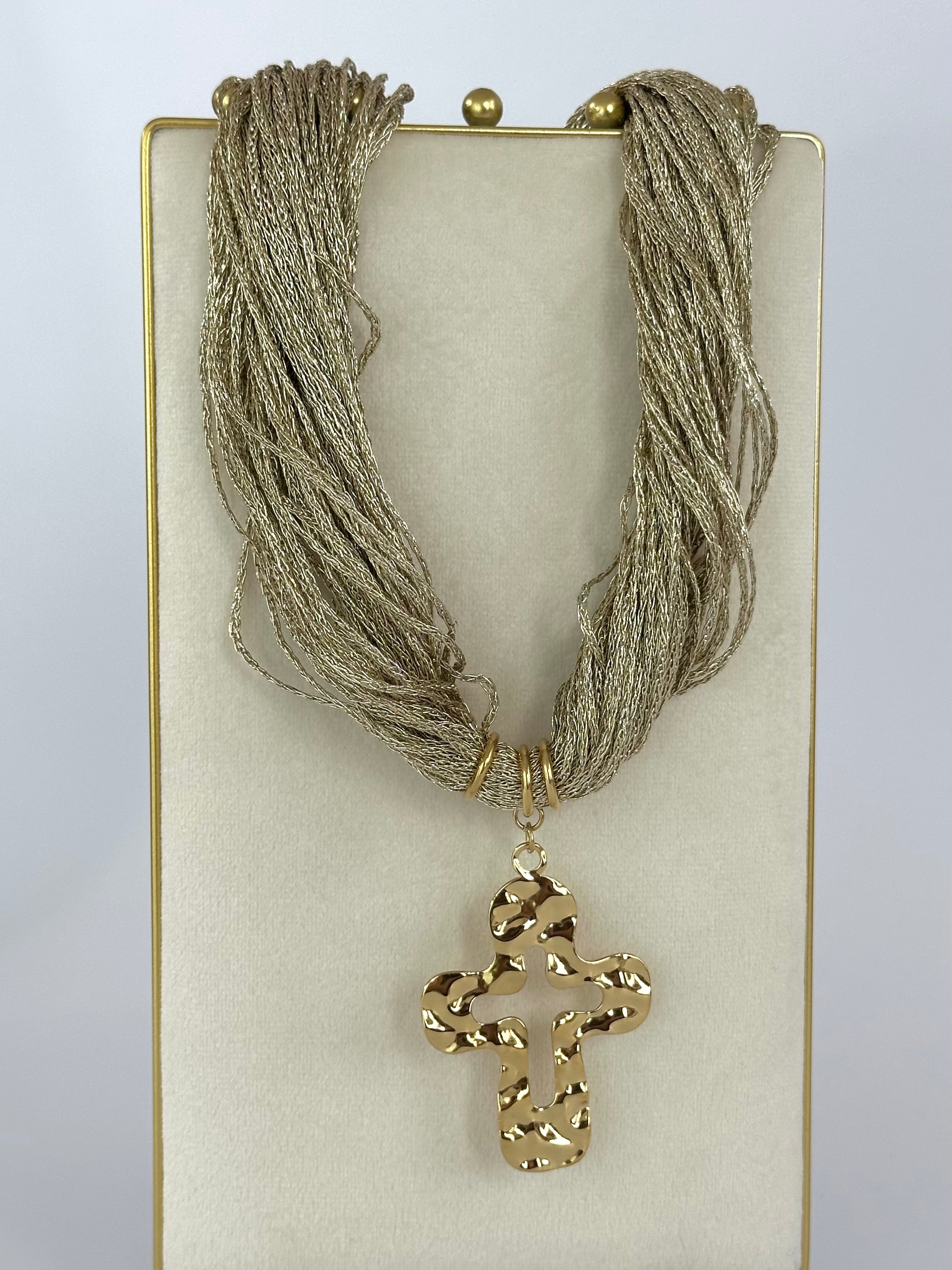 Maxi Collana croce oro