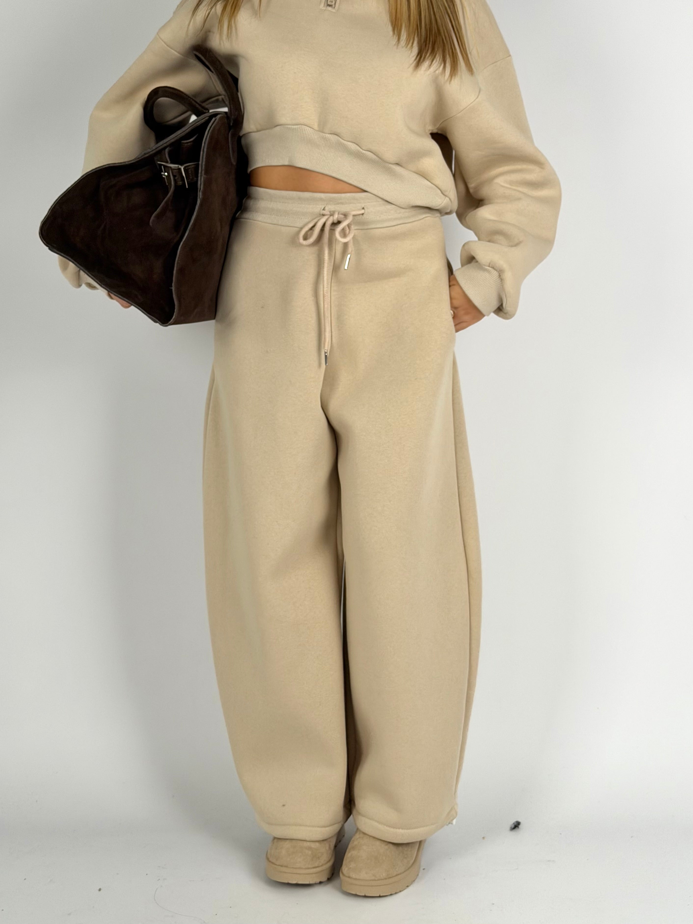 Pantalone tuta sportiva Diva beige