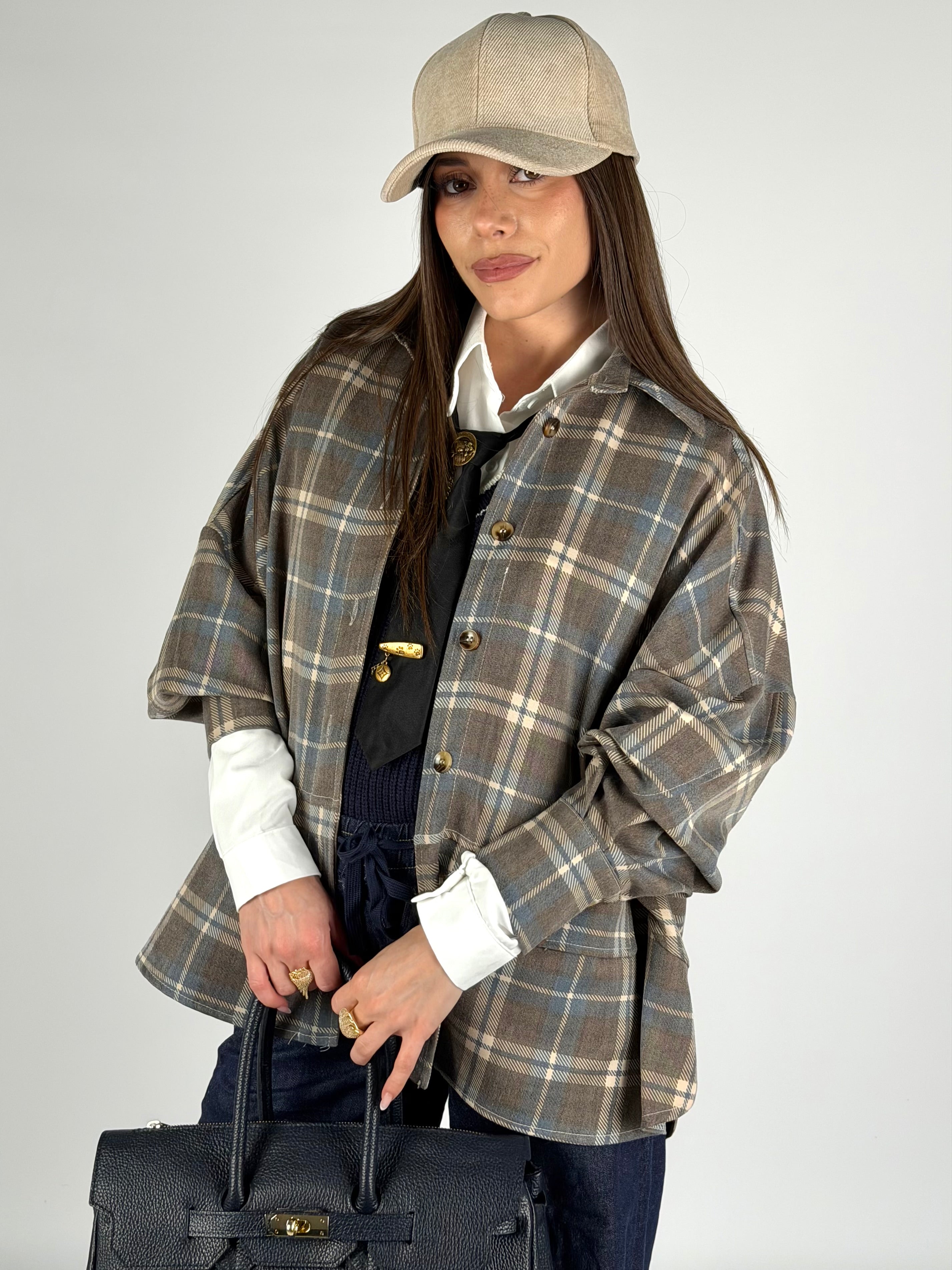 Camicia check parigina grigia