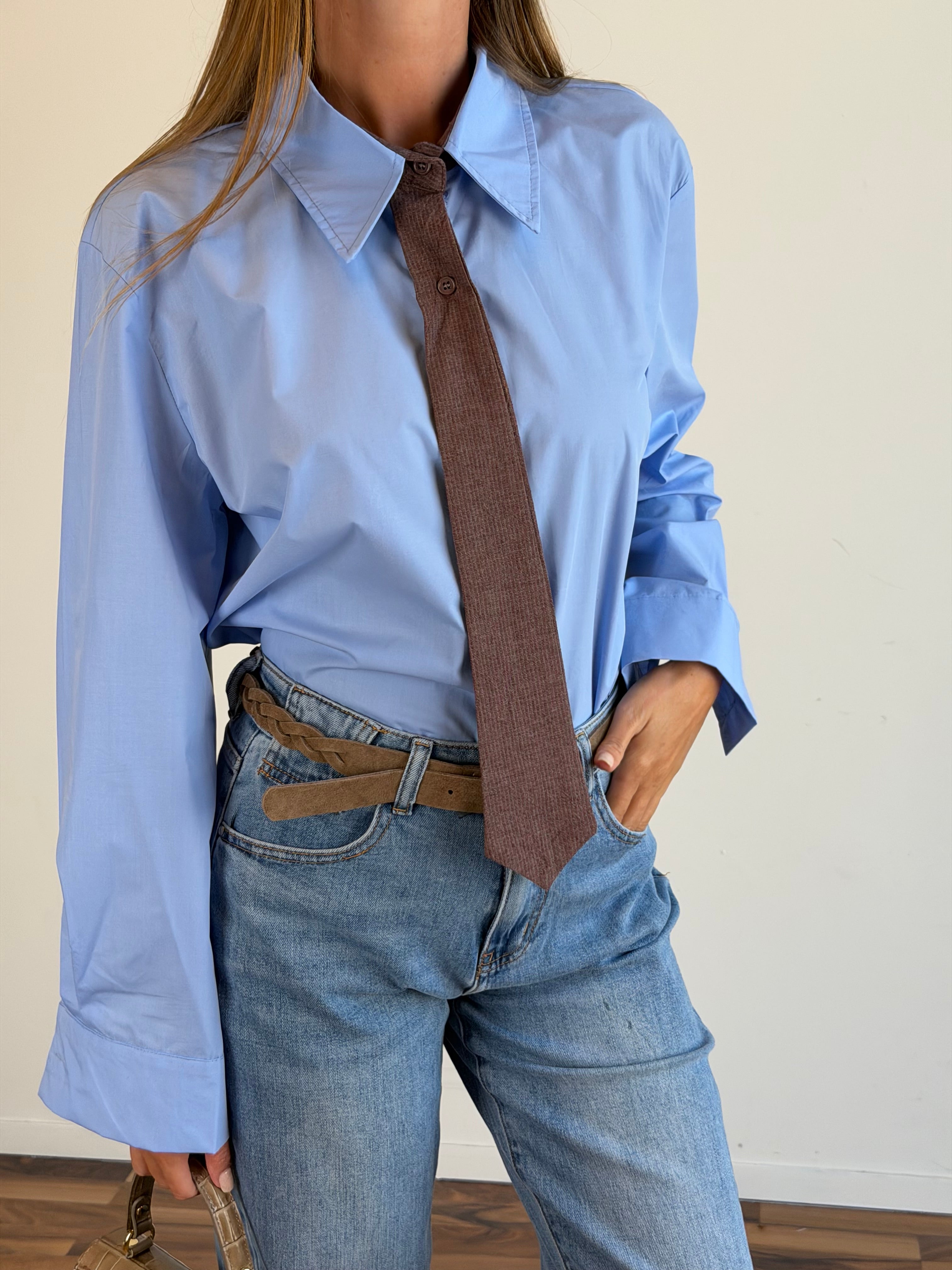 Camicia Back to school celeste