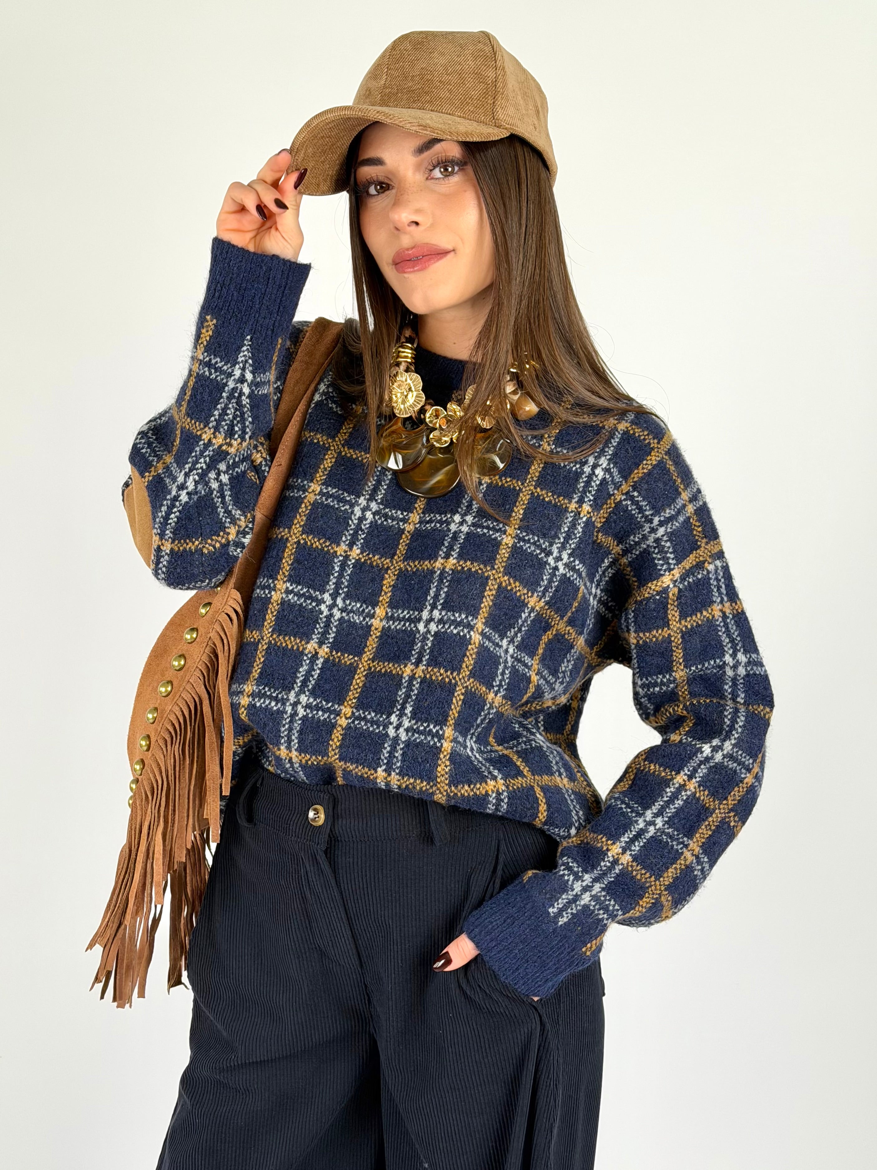 Maglia Selene check blu