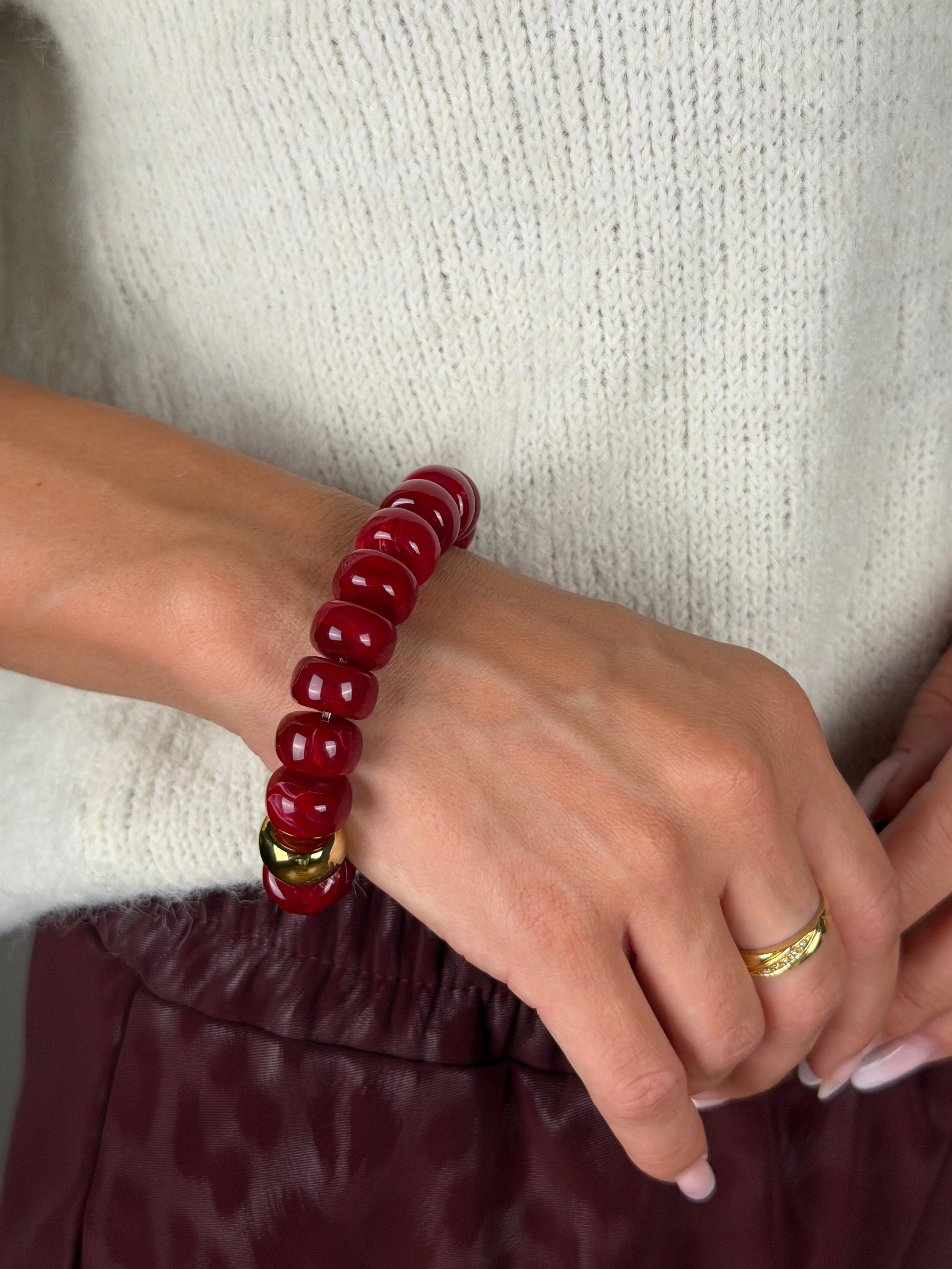 Bracciale pietre bordeaux- collezione passion