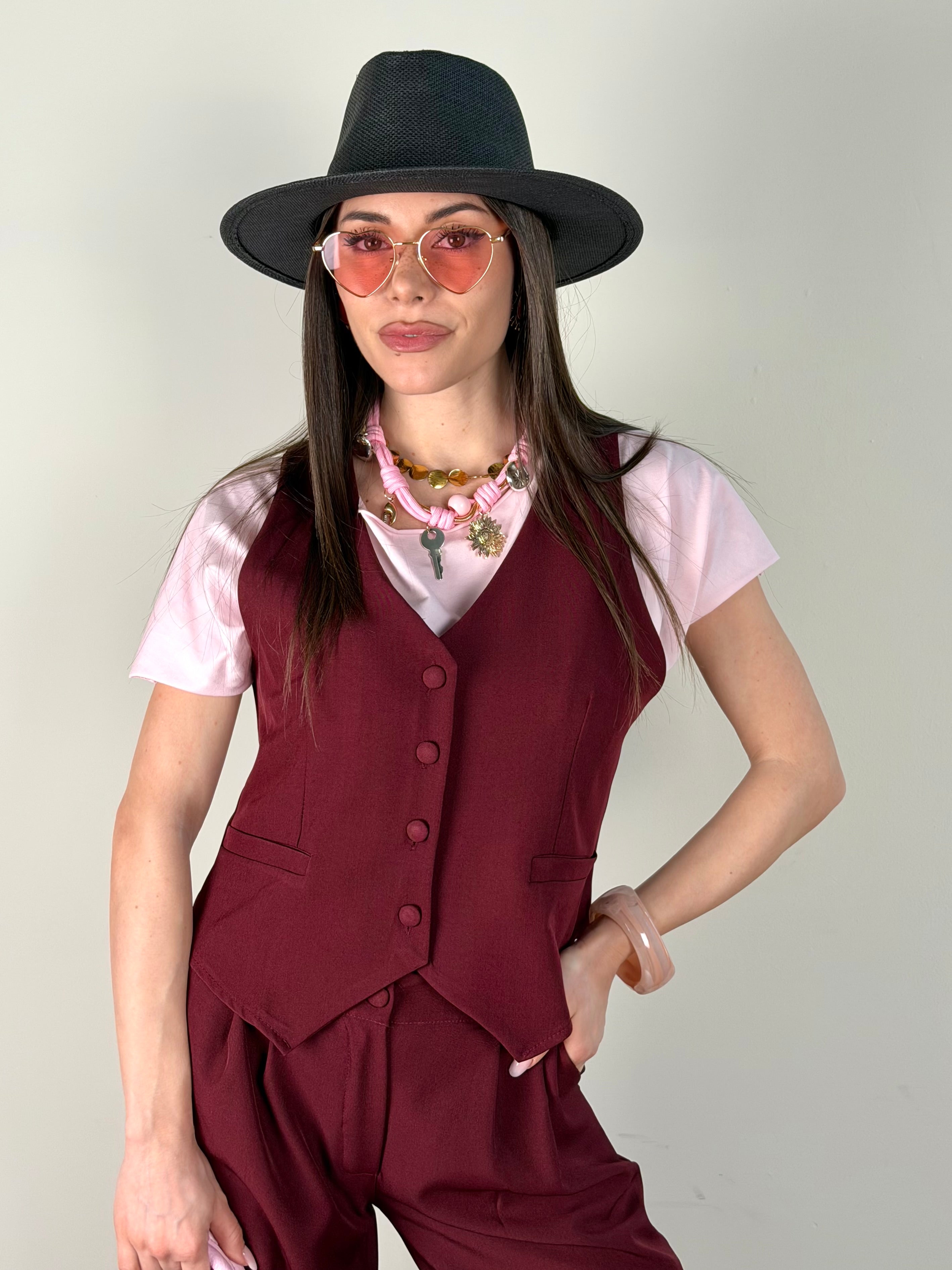 Gilet Luxe bordeaux