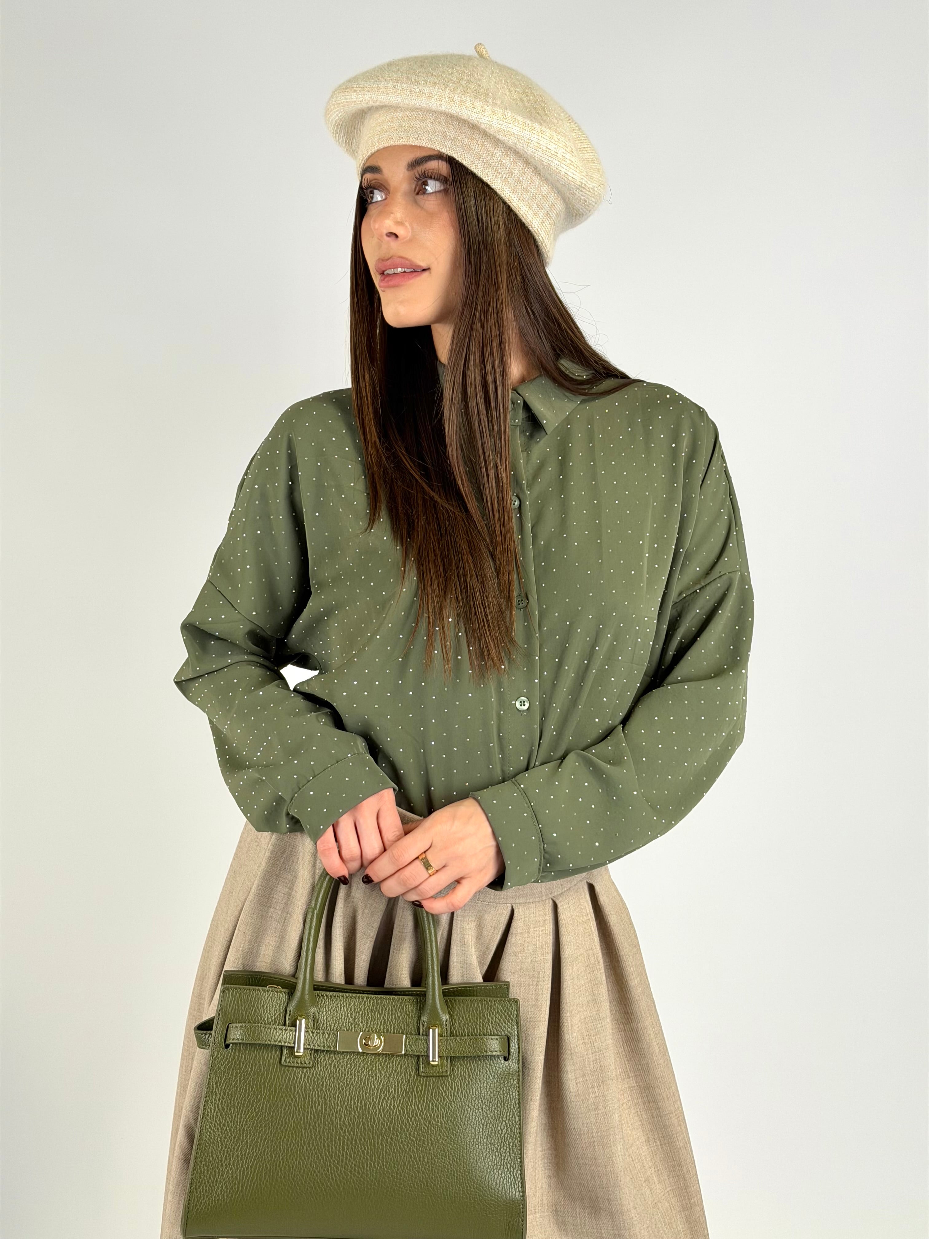Camicia mille zirconi verde