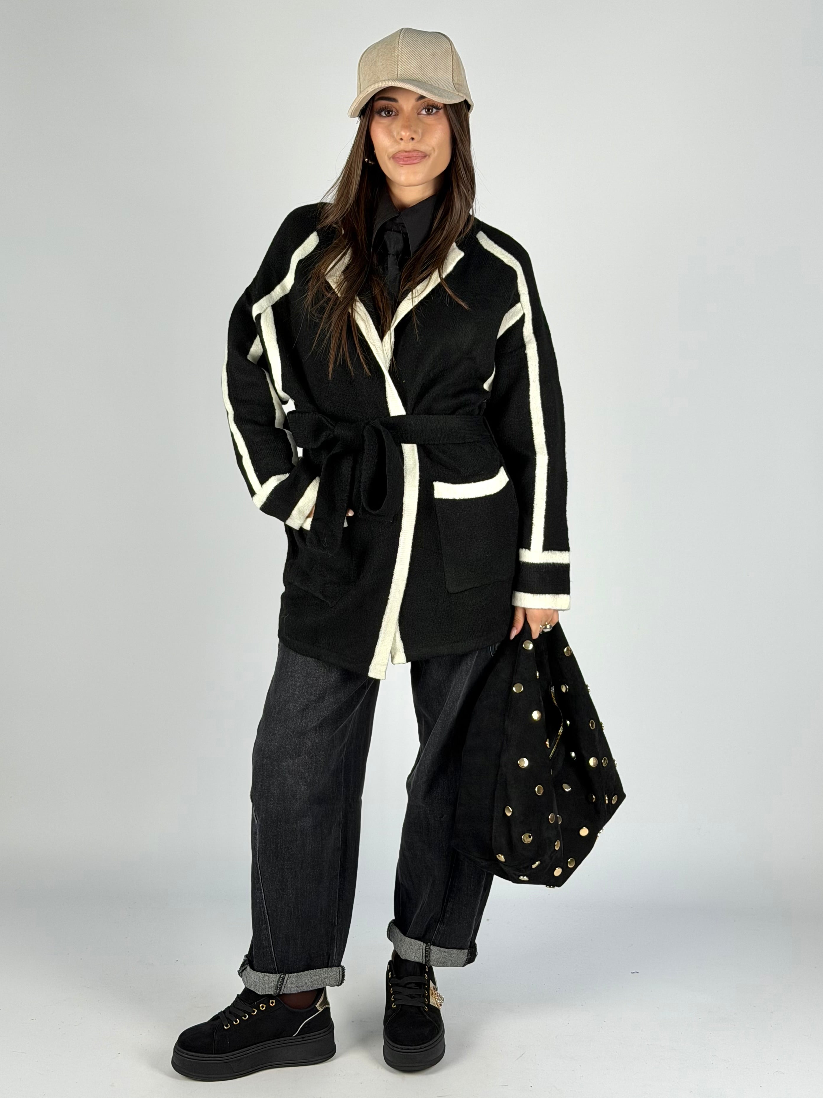 Cardigan fiocco nero