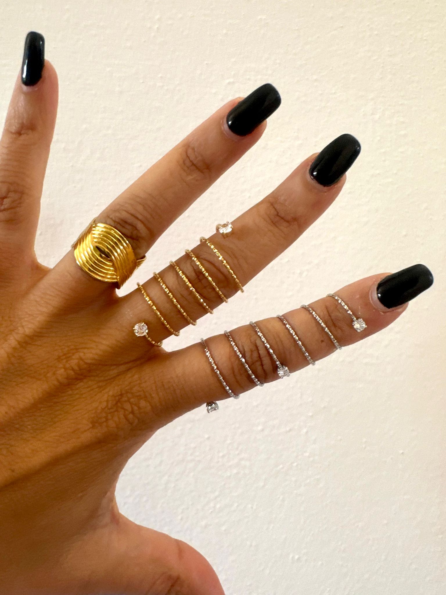 Anello spirale diamantato