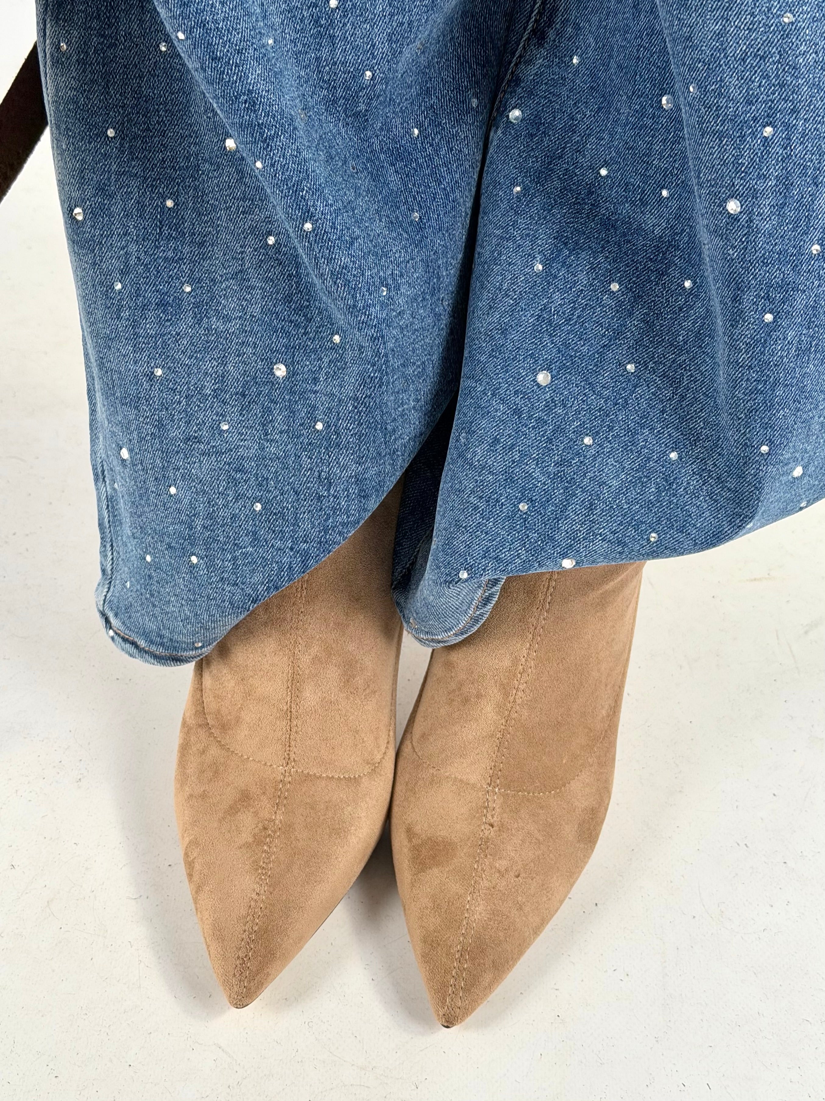 Tronchetto tacco a spillo beige