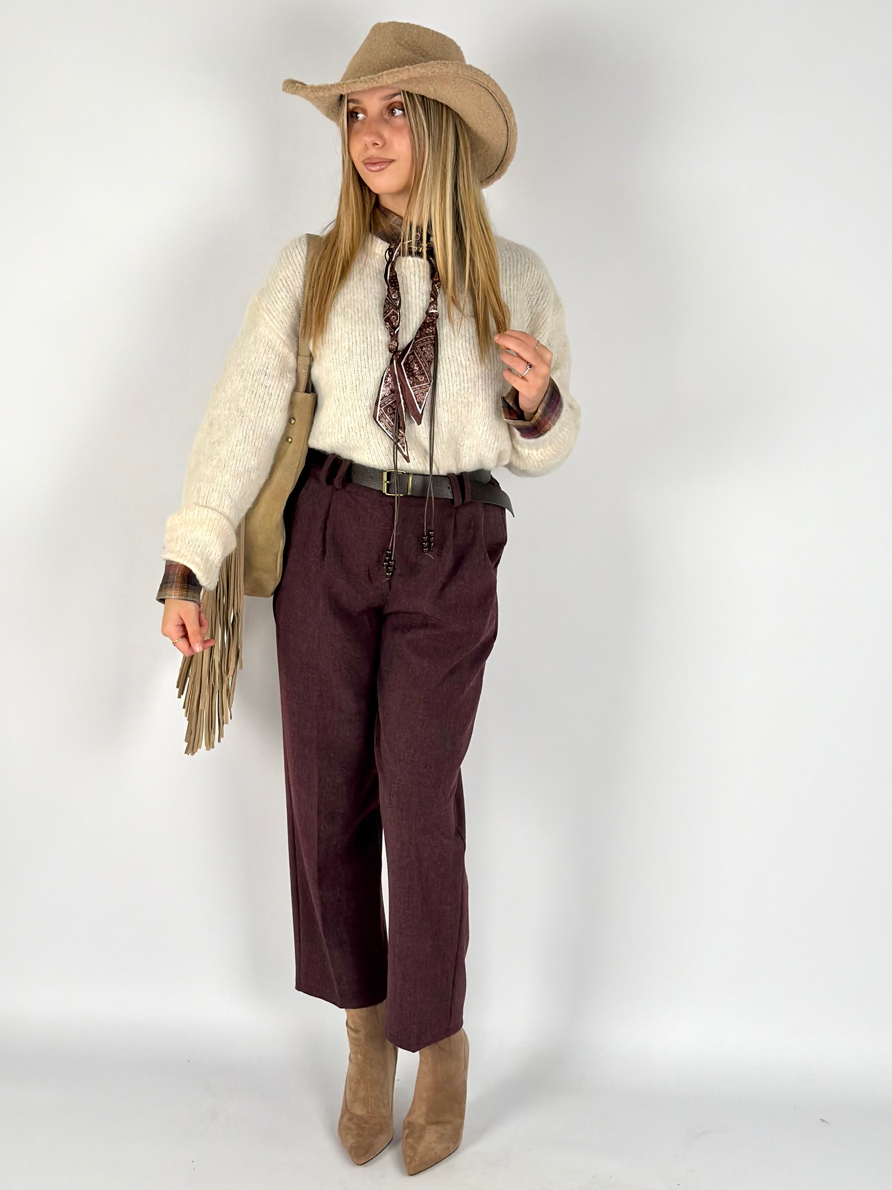 Pantalone completo Dafne bordeaux