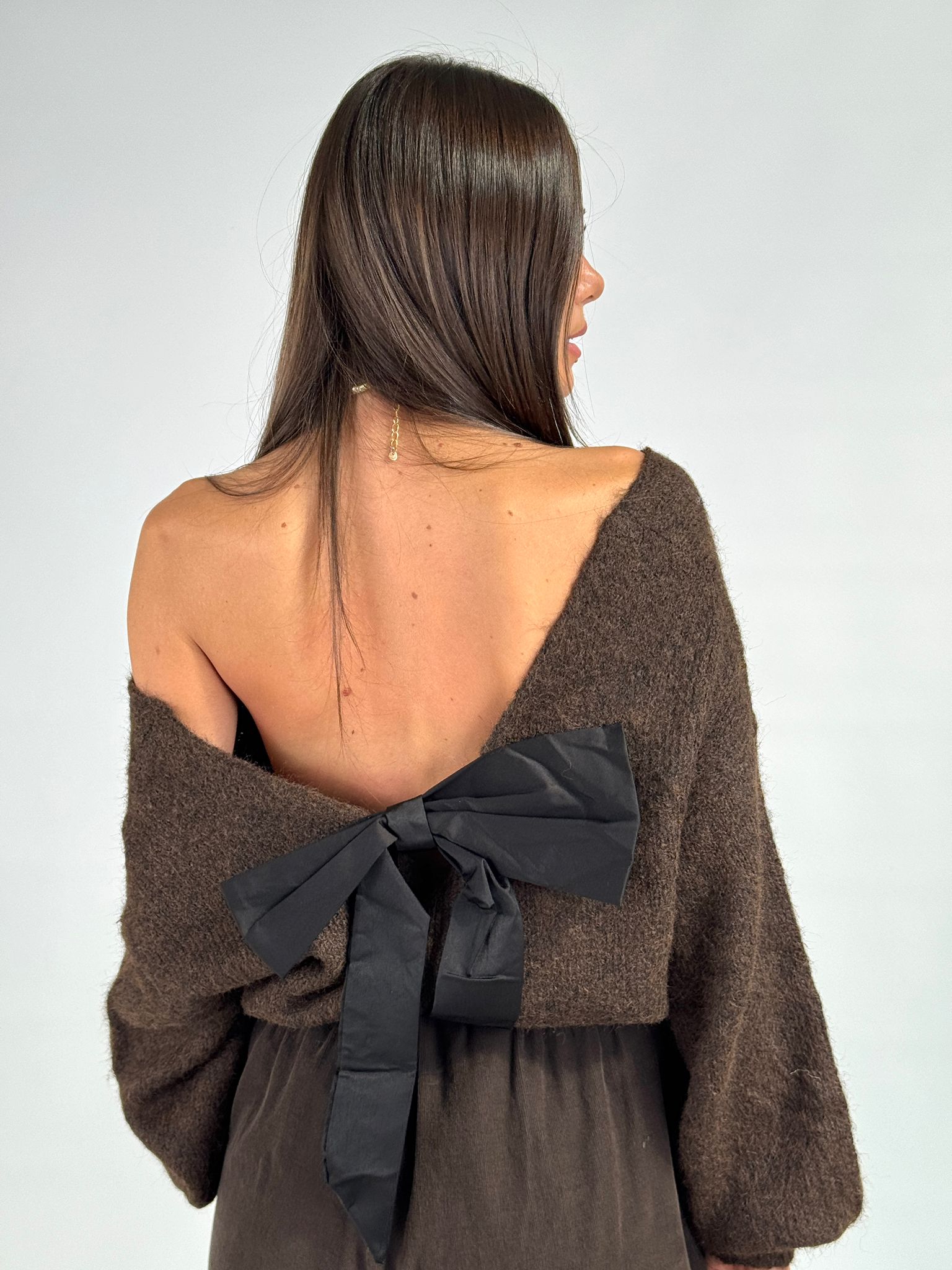 Maglioncino fiocco moro