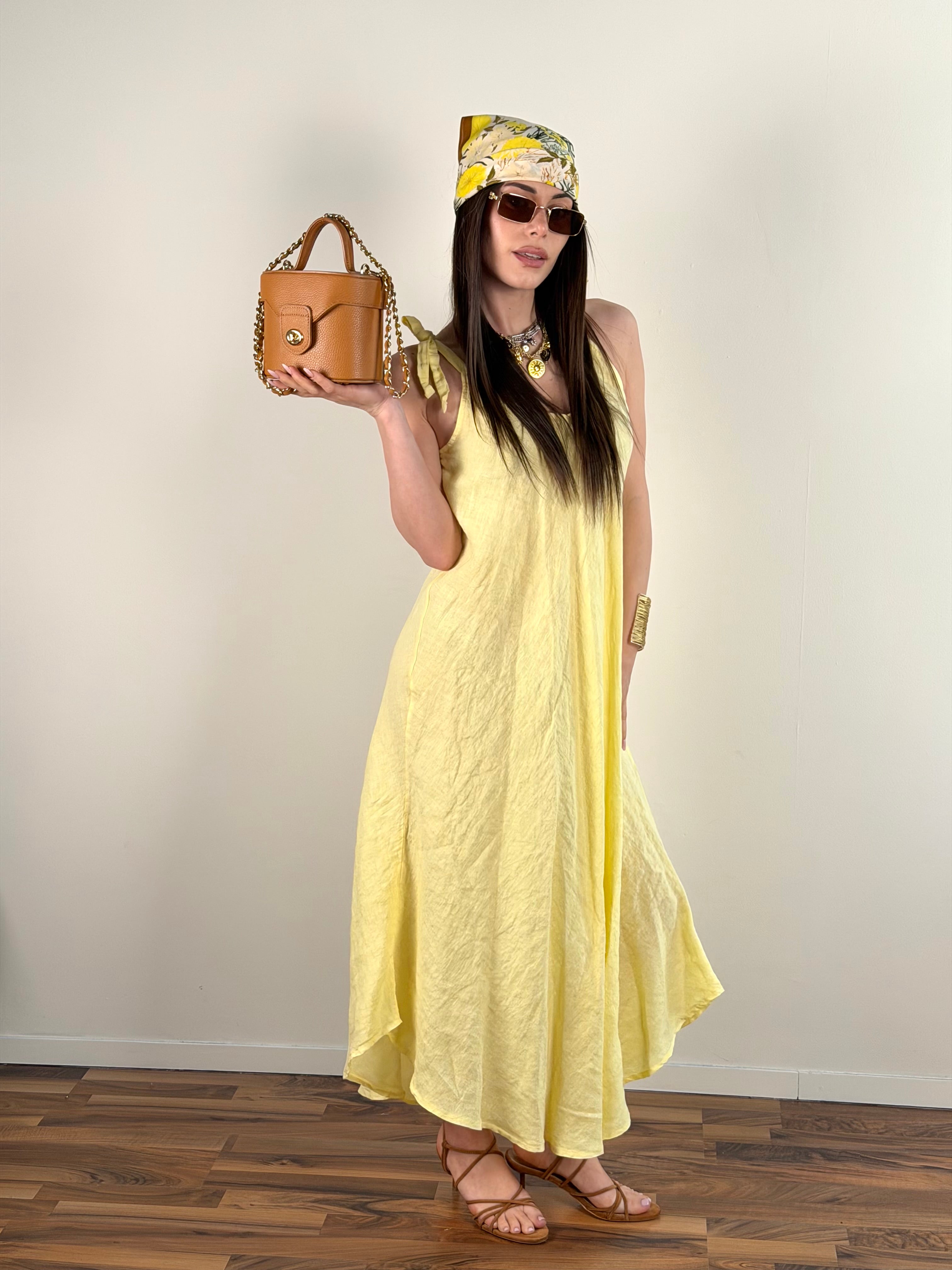 Abito fiocchi giallo