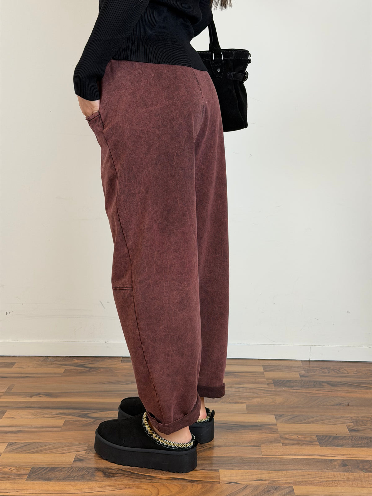 Pantalone Wash bordeaux