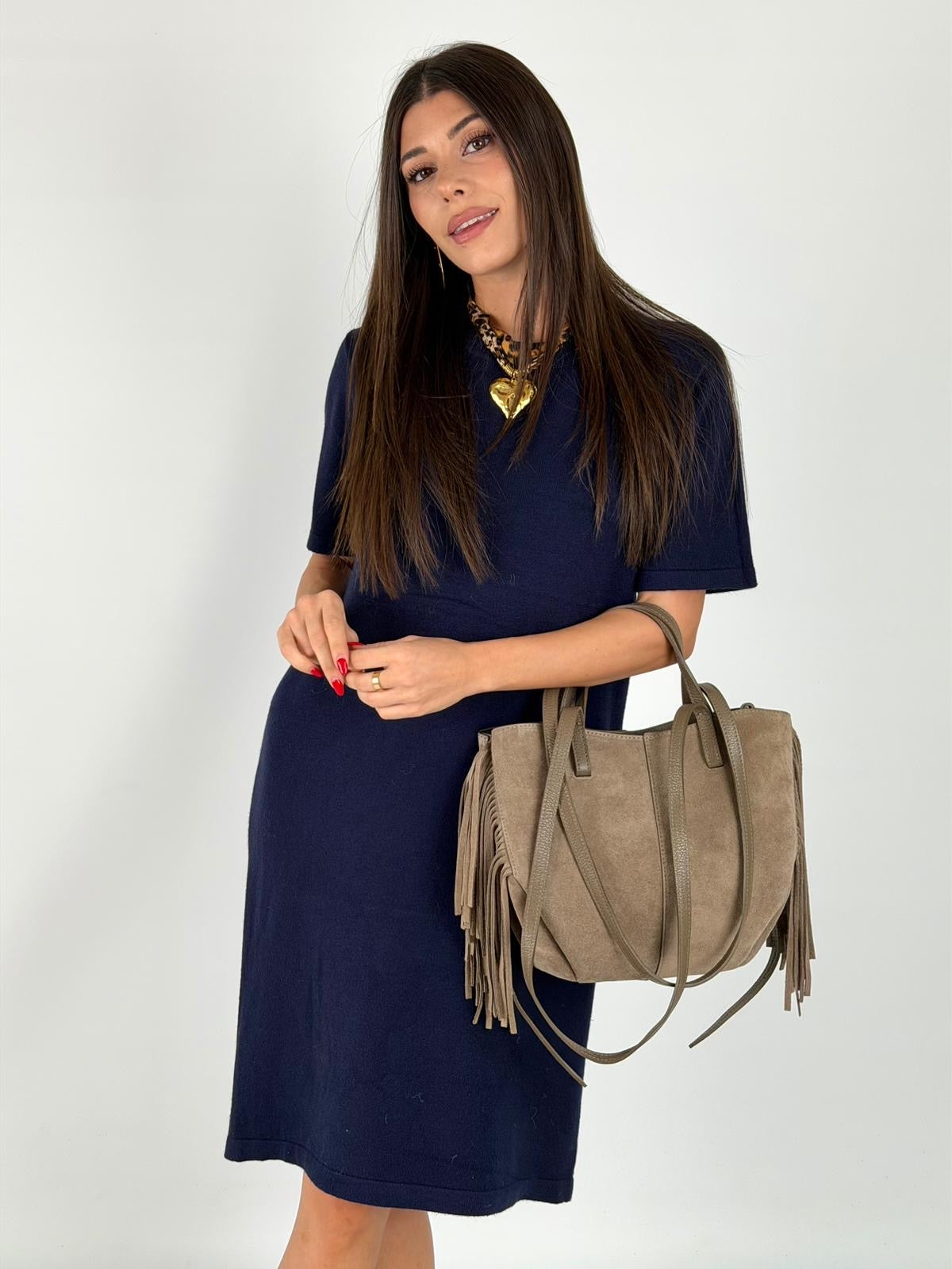 Abito maglia Asia blu