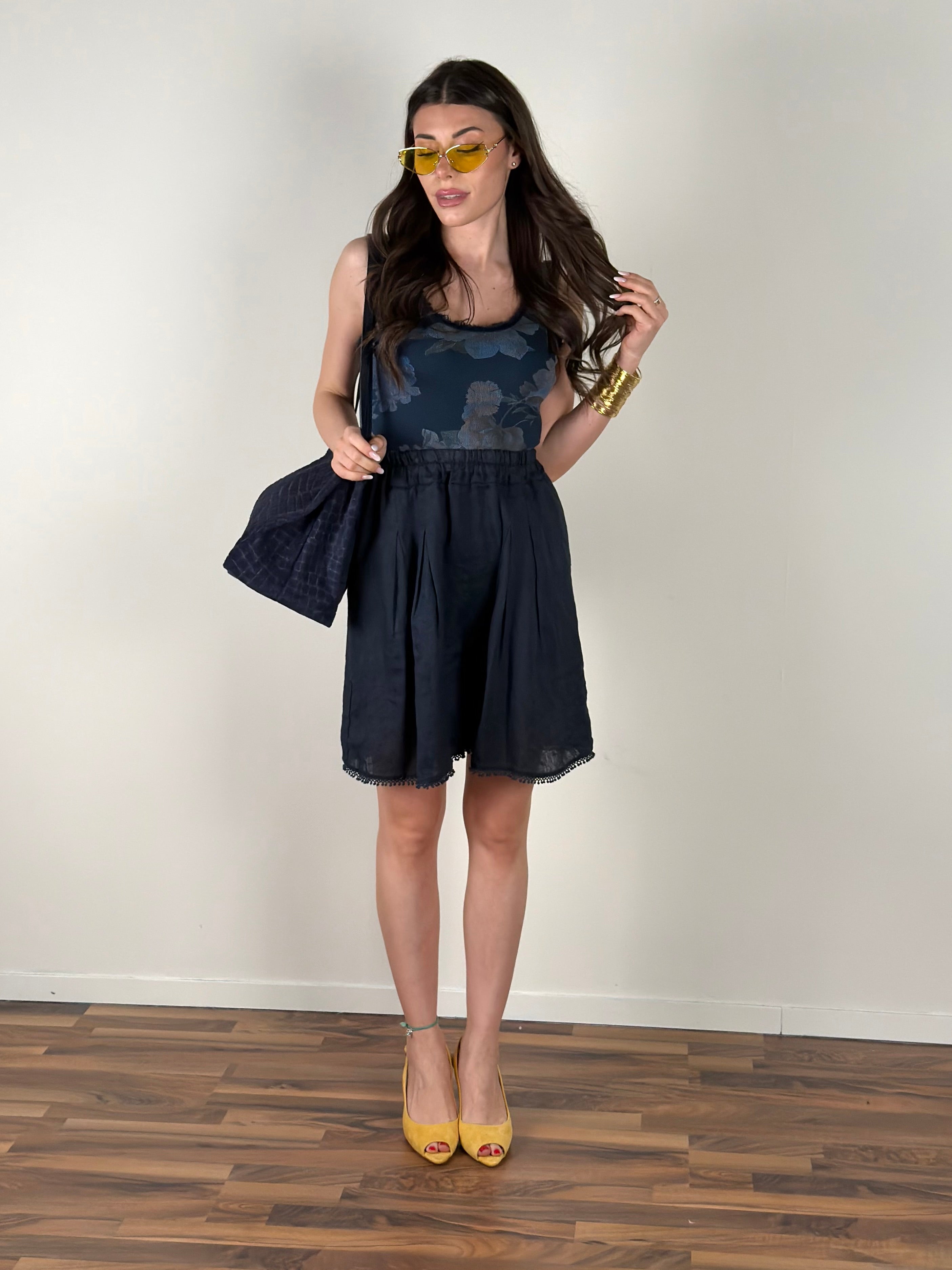 Pantalone Lino Midnight Chic blu