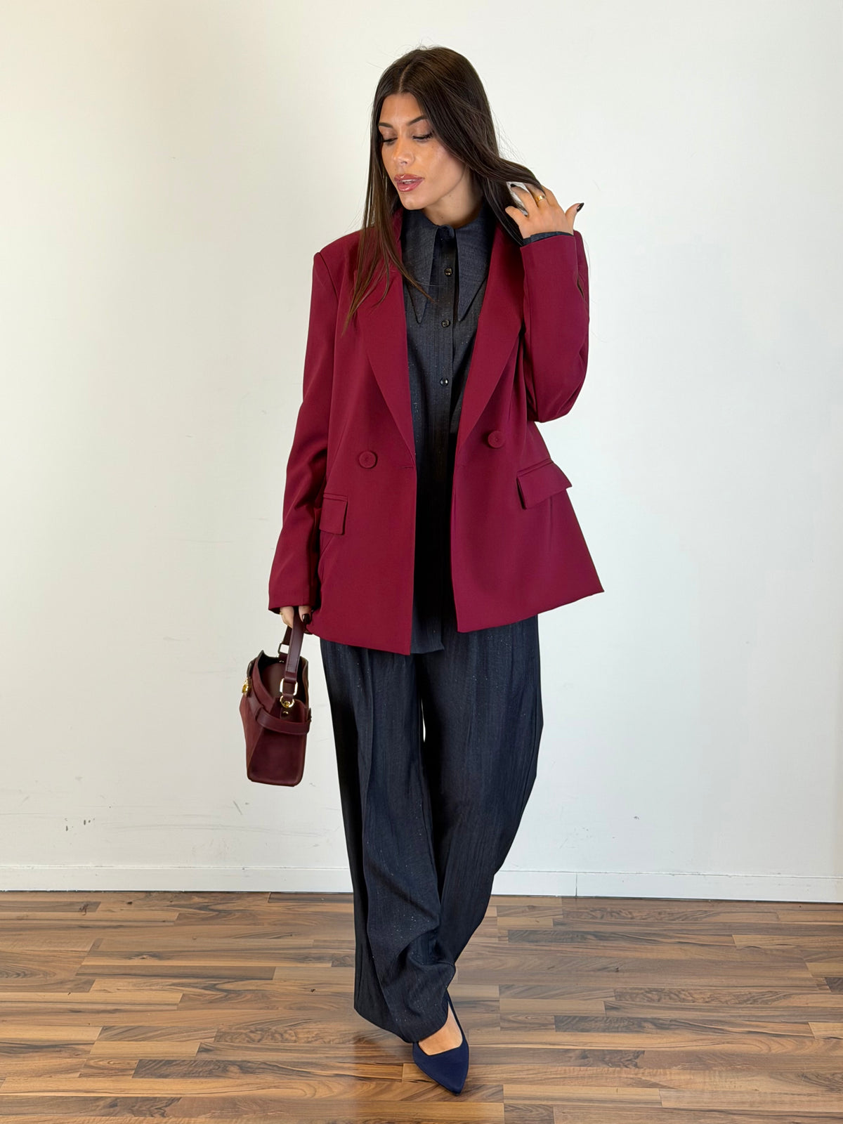 Giacca Flare bordeaux