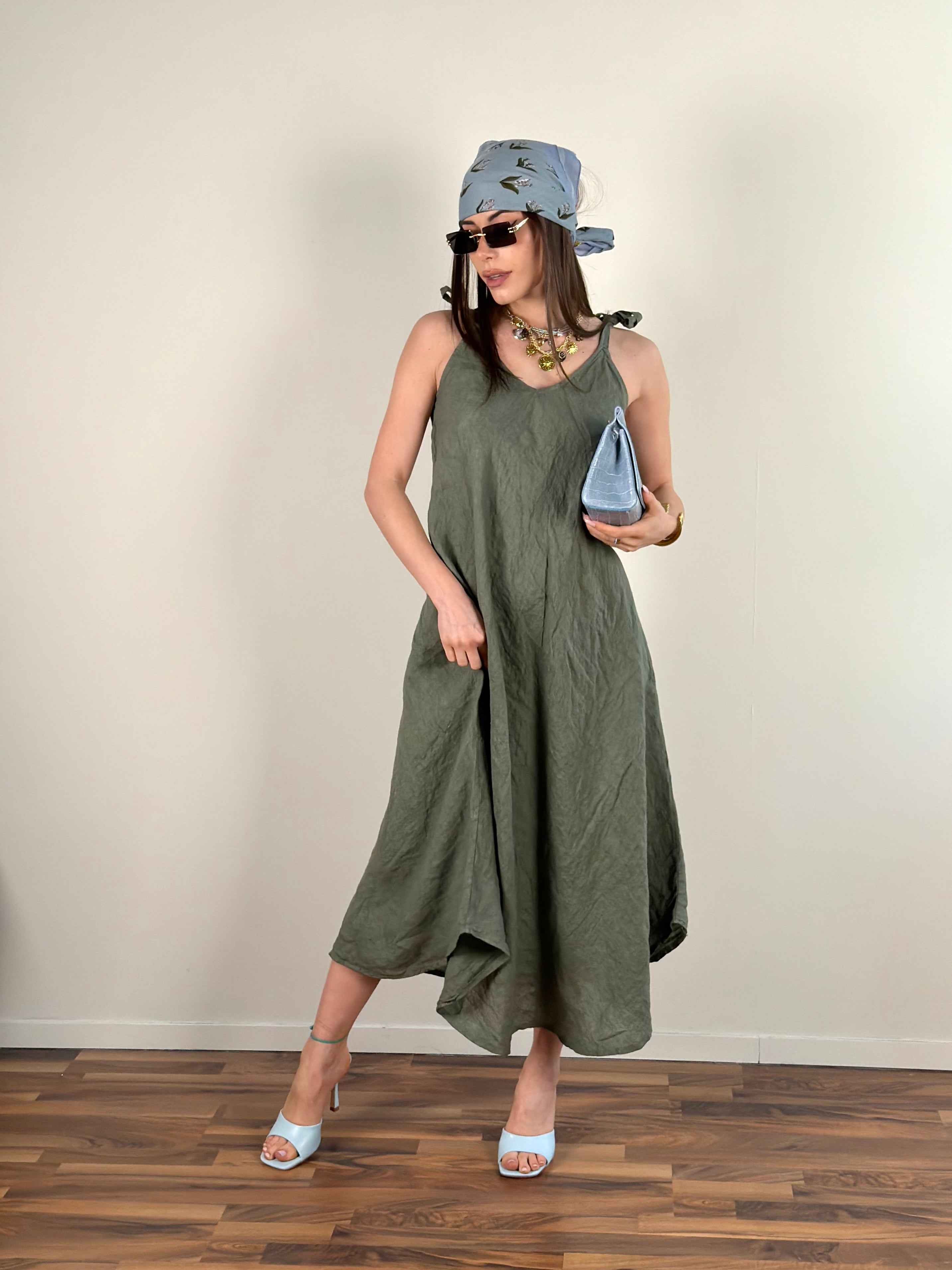 Abito fiocchi verde