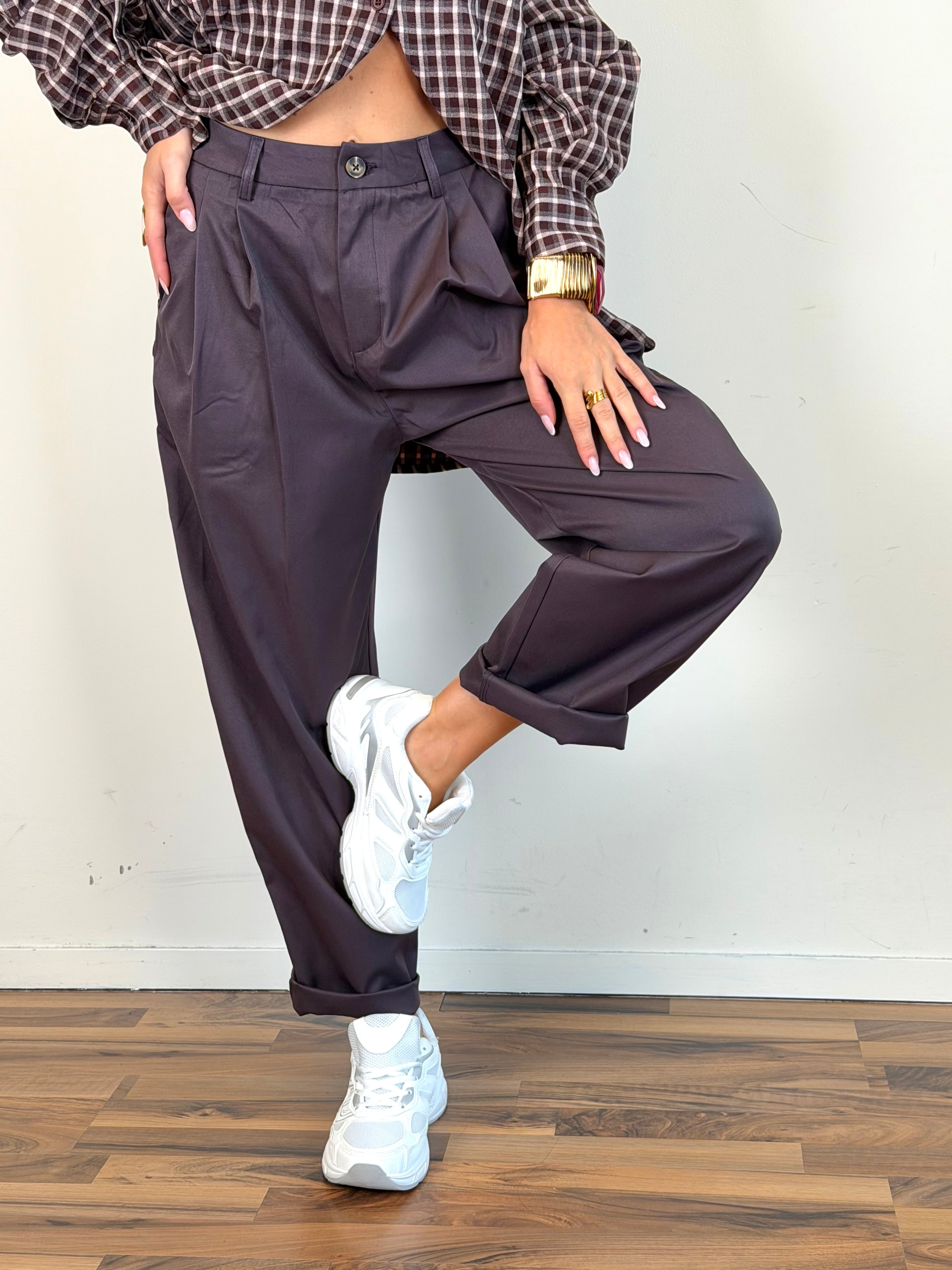 Pantalone glamour bordeaux