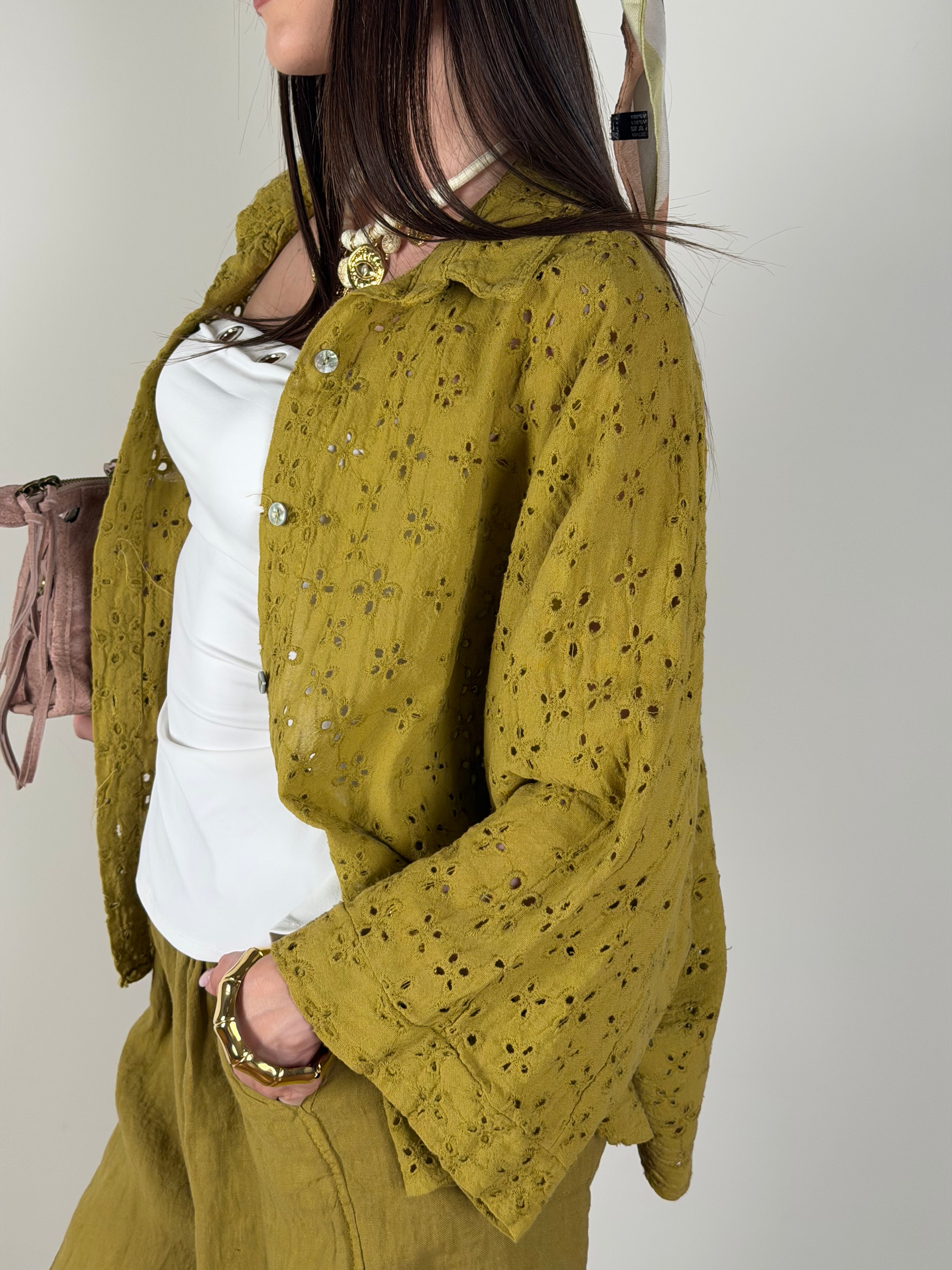Camicia Sara verde acido