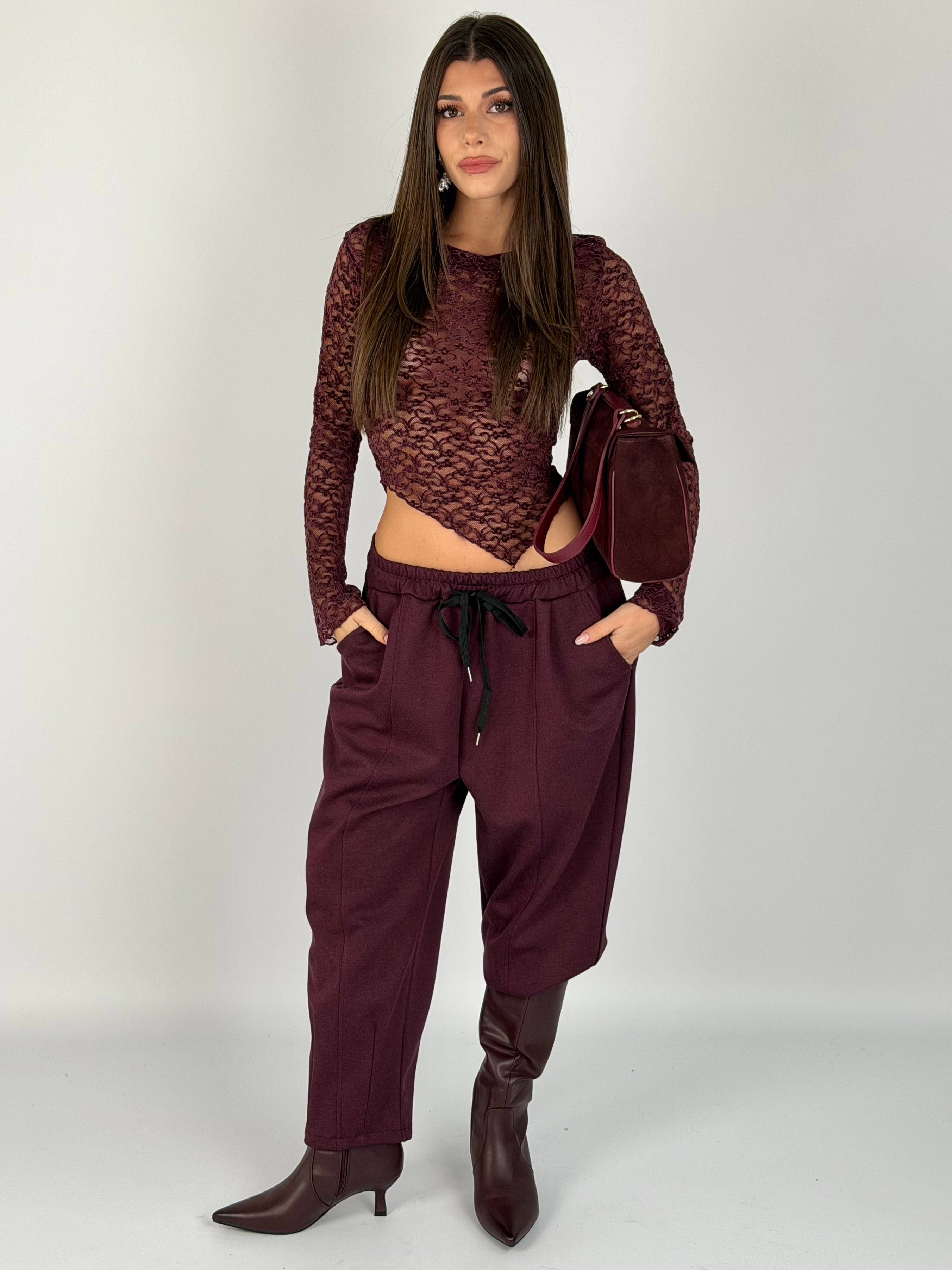 Pantalone Marta bordeaux
